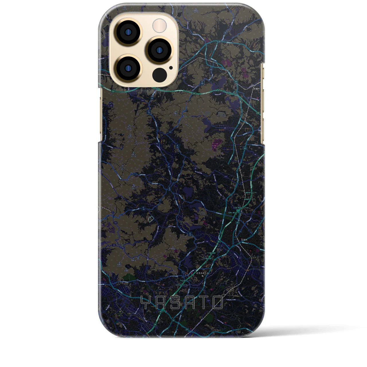 【八郷(茨城県)】地図柄iPhoneケース(バックカバータイプ)