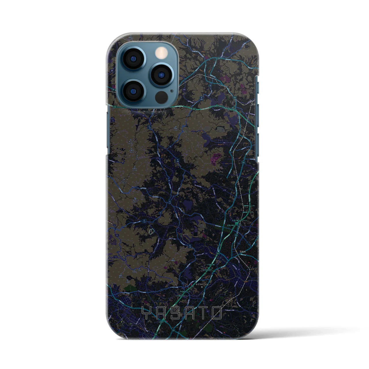 【八郷(茨城県)】地図柄iPhoneケース(バックカバータイプ)