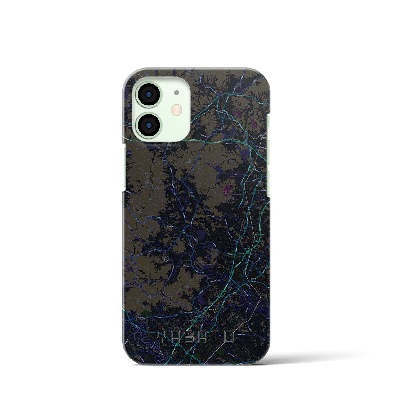 【八郷(茨城県)】地図柄iPhoneケース(バックカバータイプ)