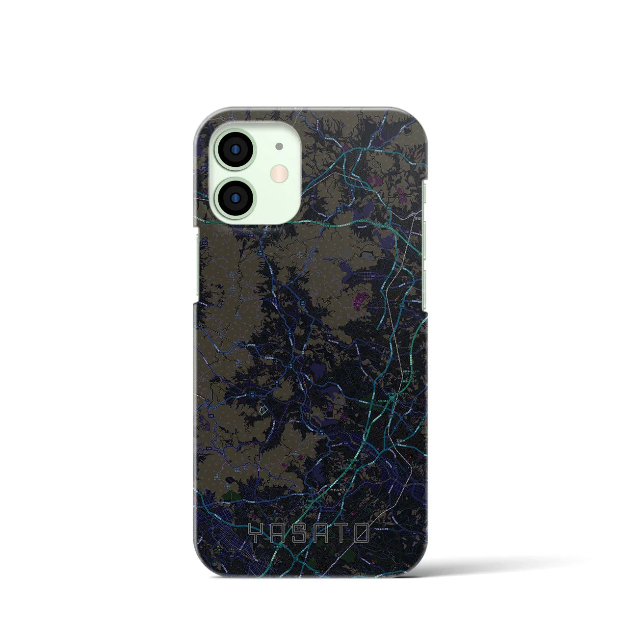 【八郷(茨城県)】地図柄iPhoneケース(バックカバータイプ)