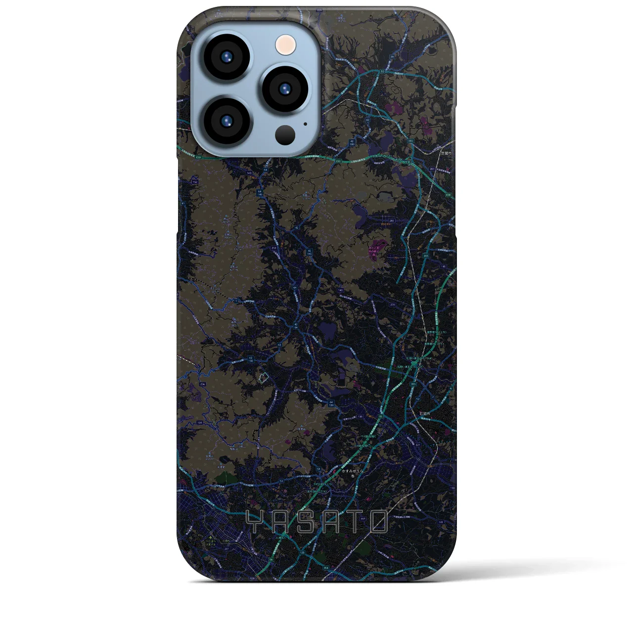 【八郷(茨城県)】地図柄iPhoneケース(バックカバータイプ)