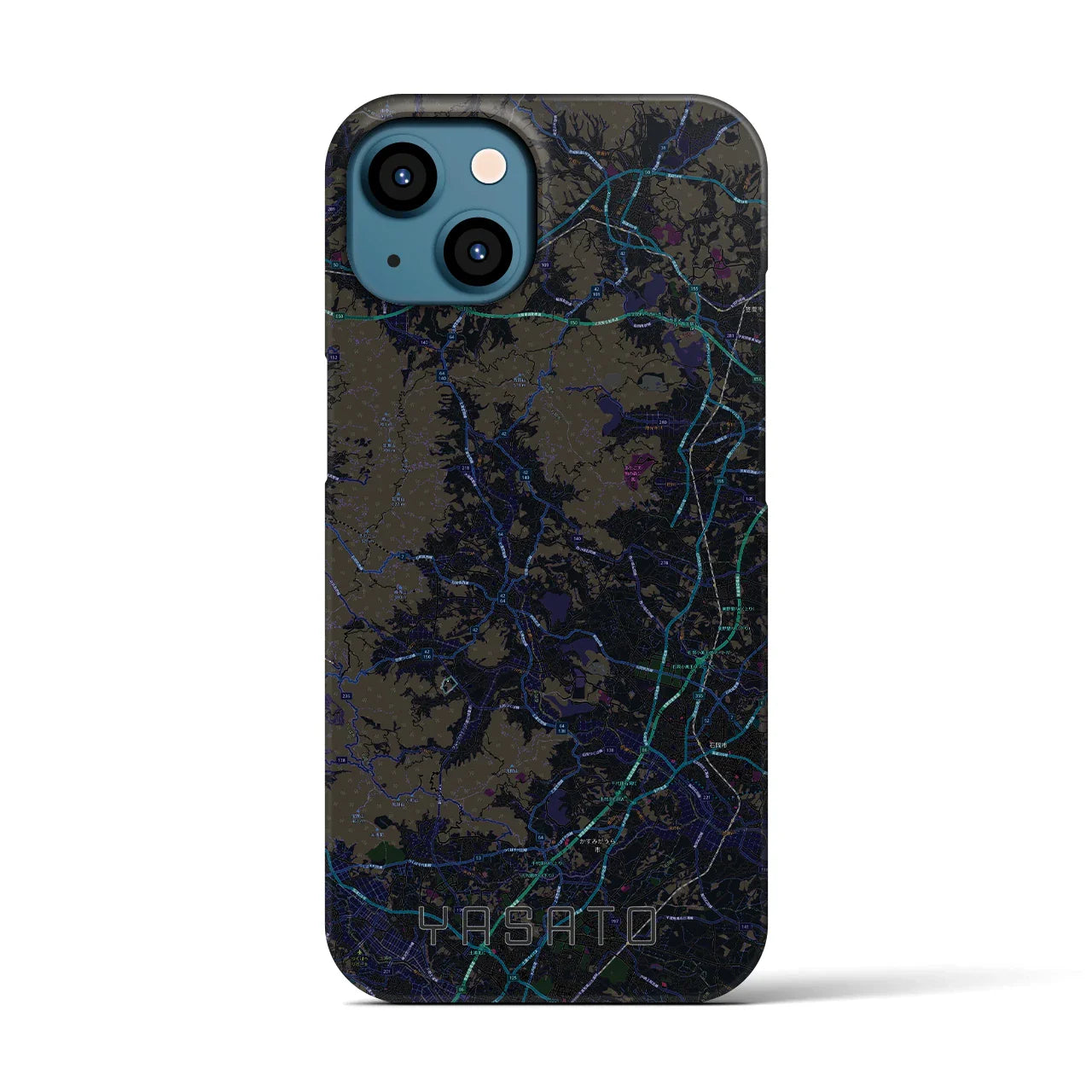 【八郷(茨城県)】地図柄iPhoneケース(バックカバータイプ)