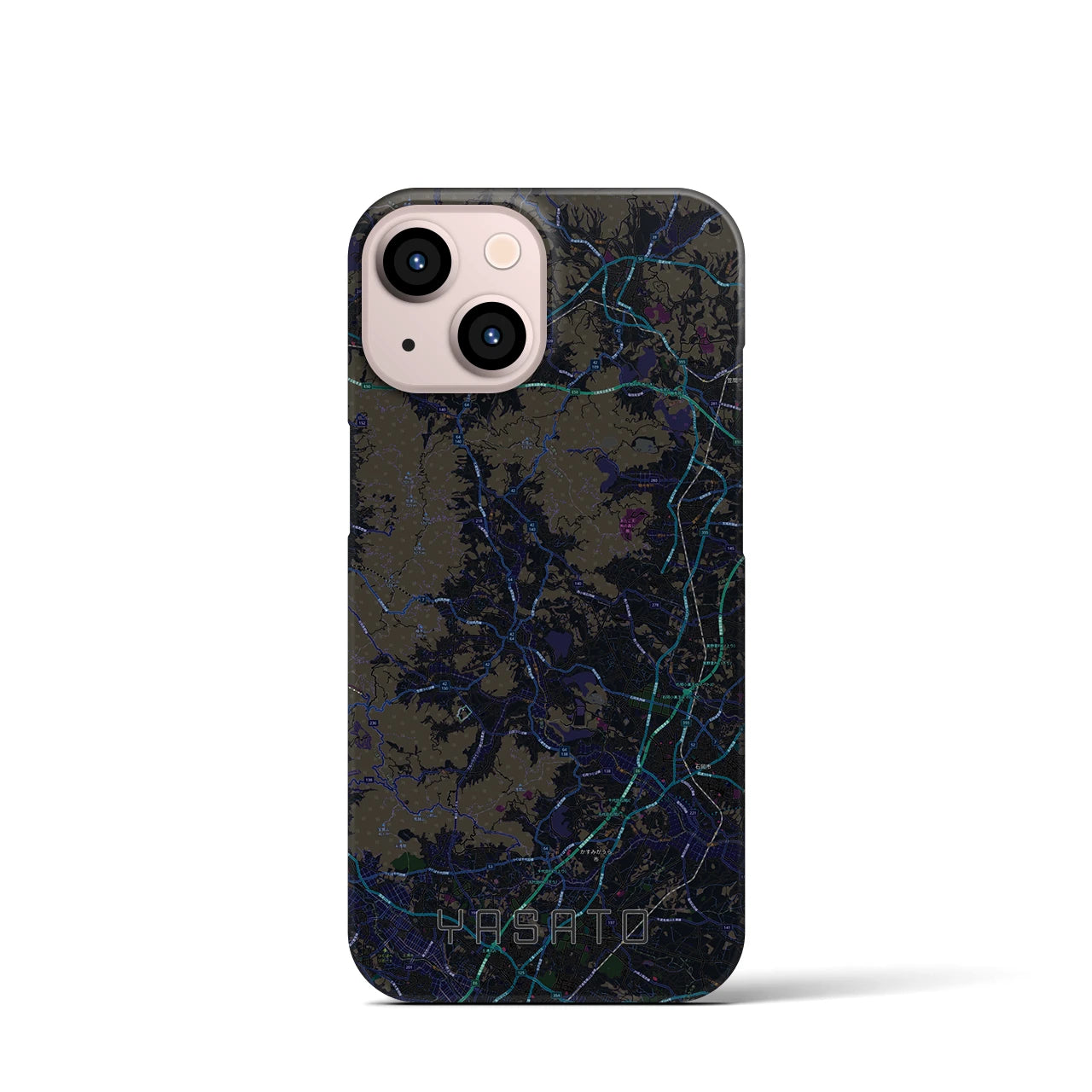 【八郷(茨城県)】地図柄iPhoneケース(バックカバータイプ)