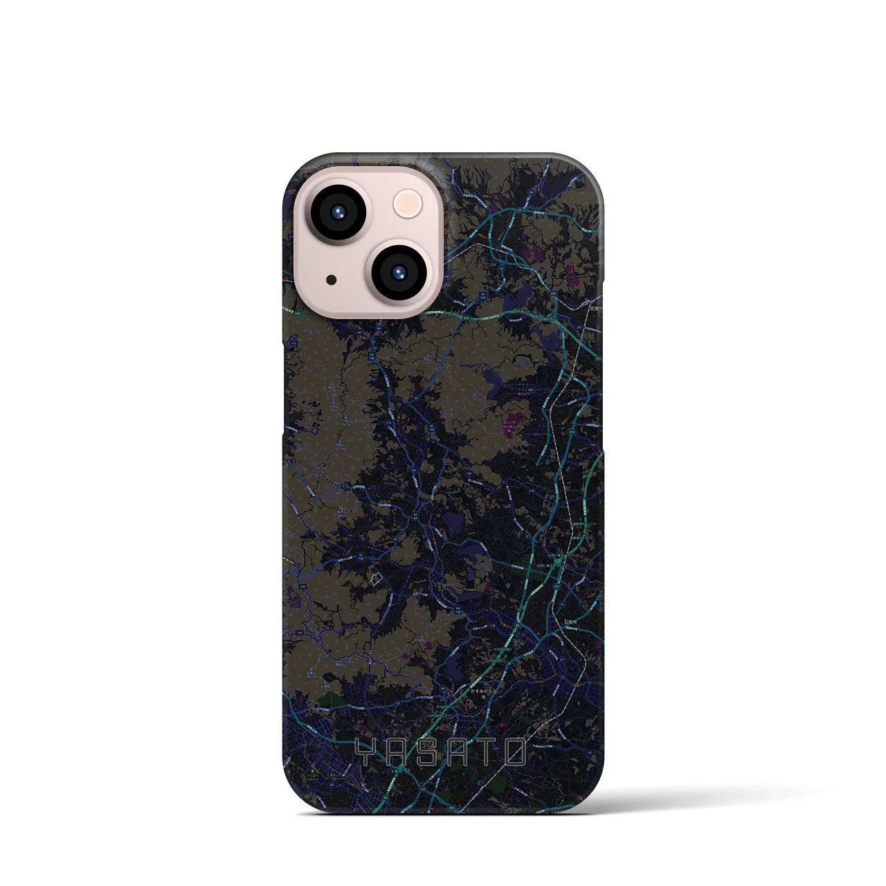 【八郷(茨城県)】地図柄iPhoneケース(バックカバータイプ)
