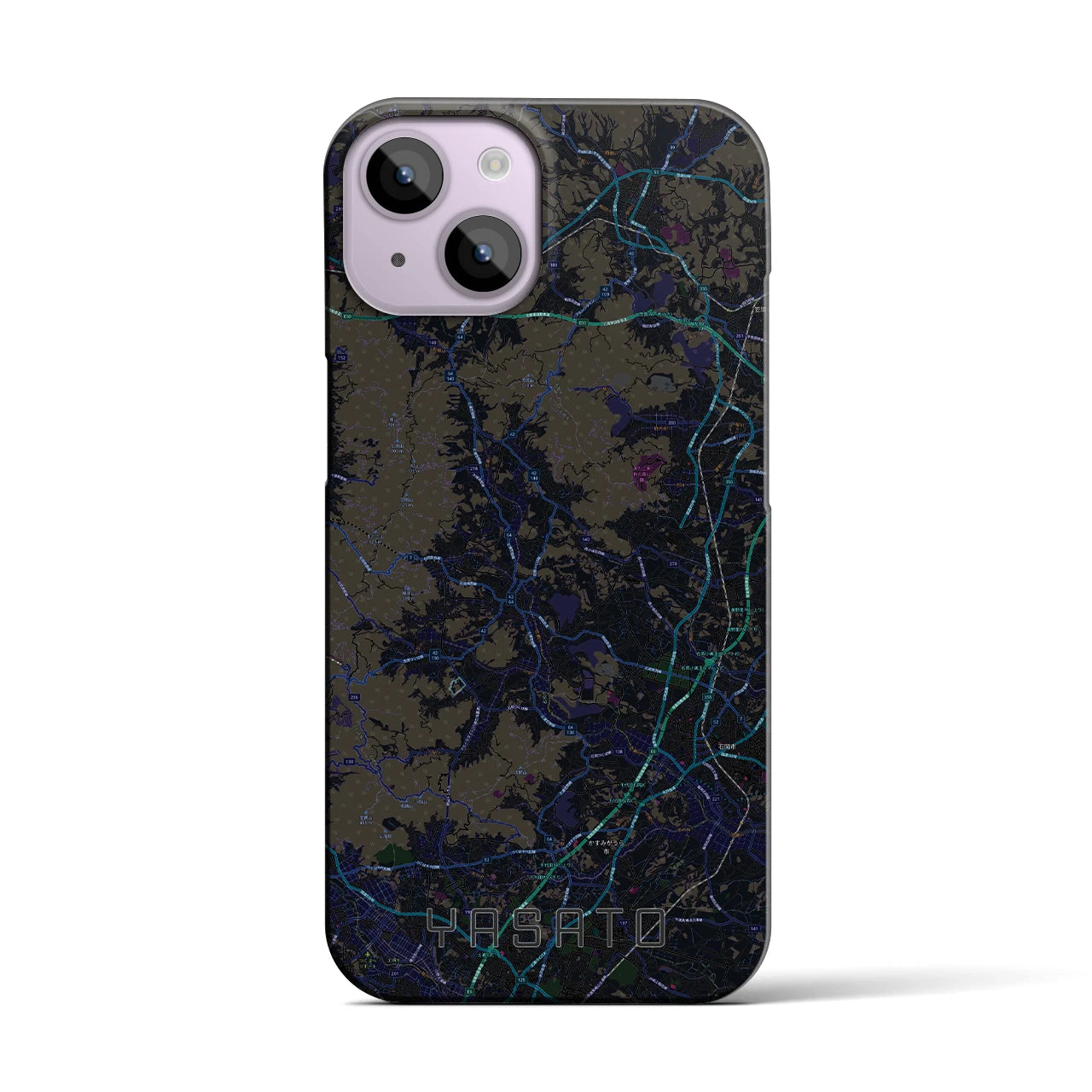 【八郷(茨城県)】地図柄iPhoneケース(バックカバータイプ)
