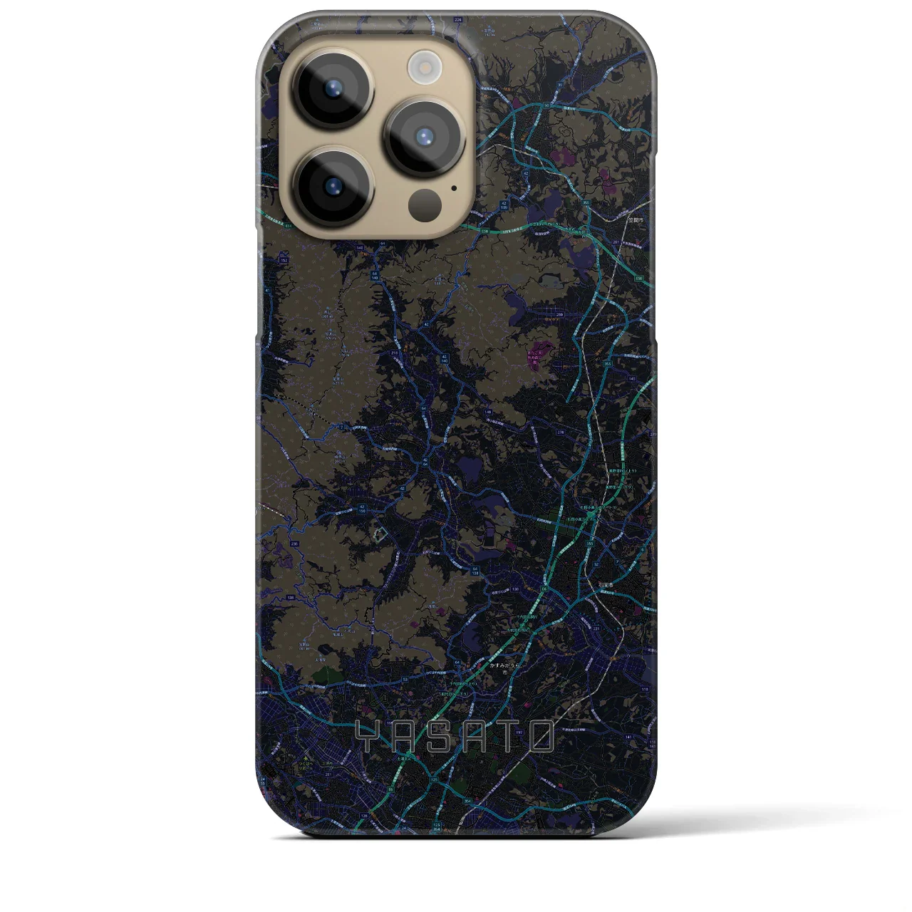 【八郷(茨城県)】地図柄iPhoneケース(バックカバータイプ)