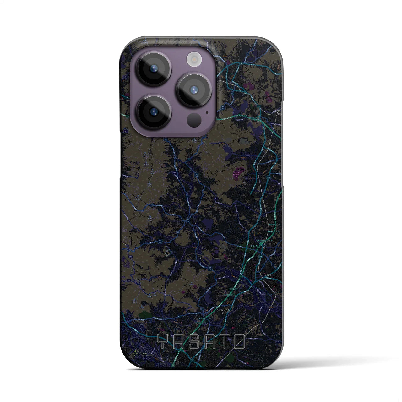 【八郷(茨城県)】地図柄iPhoneケース(バックカバータイプ)
