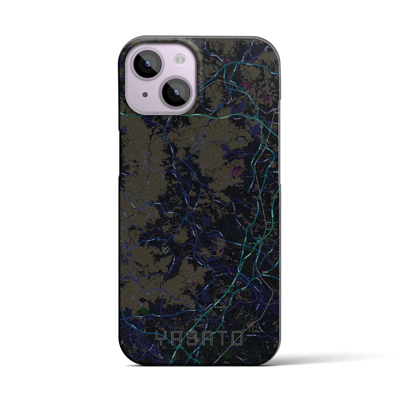 【八郷(茨城県)】地図柄iPhoneケース(バックカバータイプ)