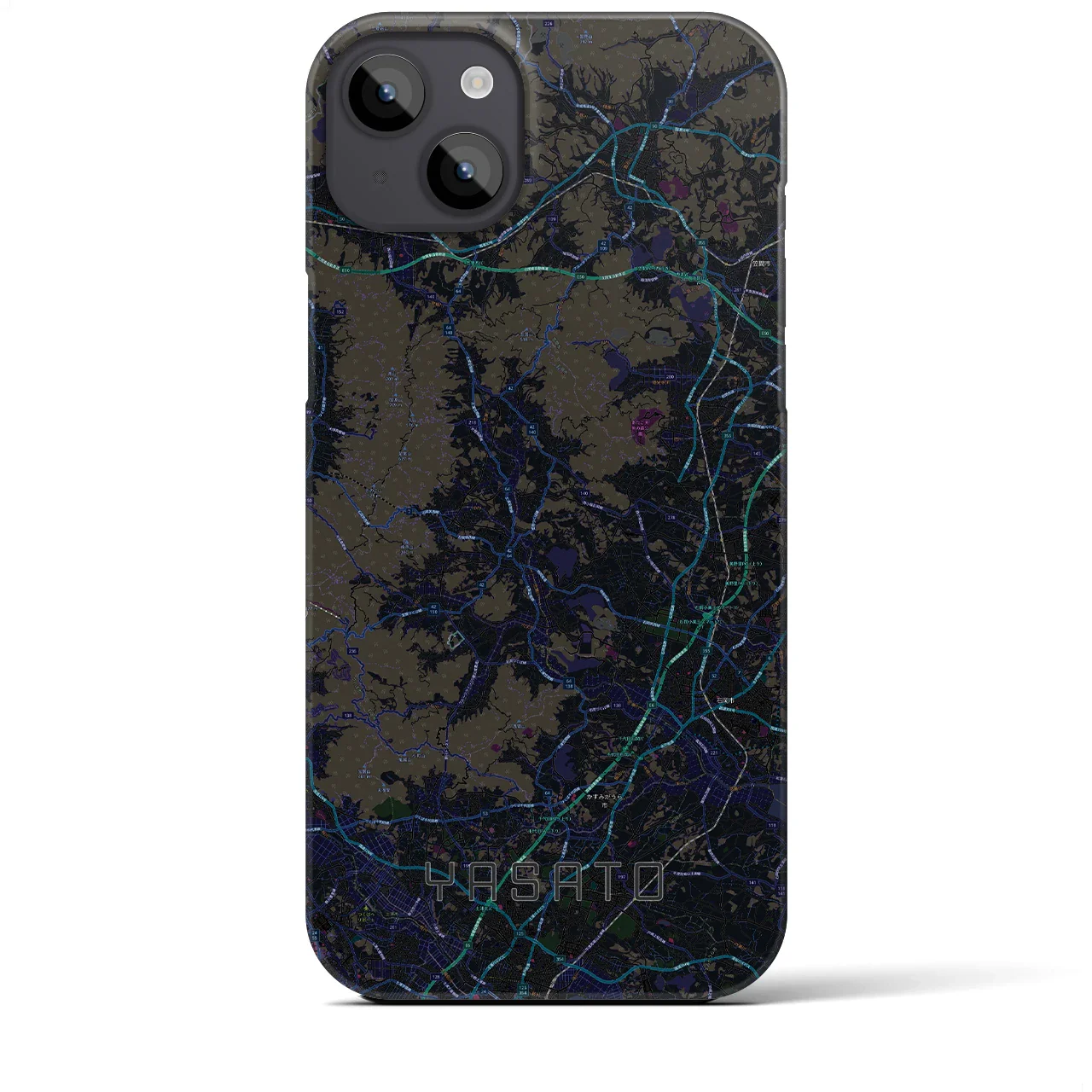 【八郷(茨城県)】地図柄iPhoneケース(バックカバータイプ)