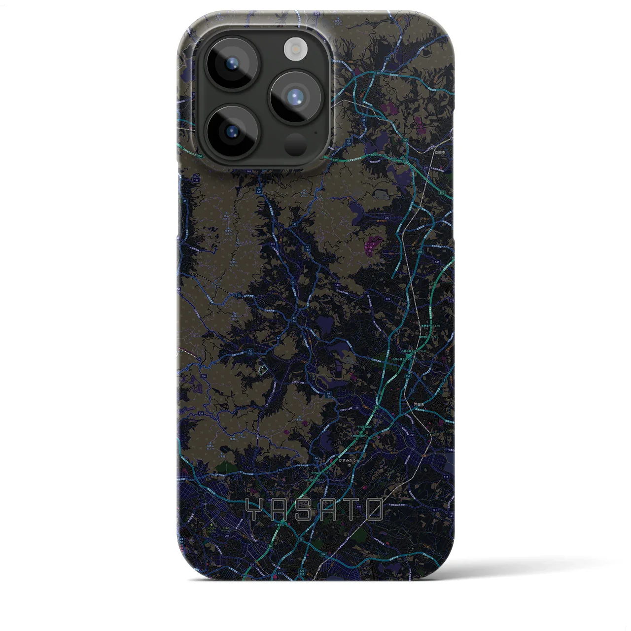 【八郷(茨城県)】地図柄iPhoneケース(バックカバータイプ)