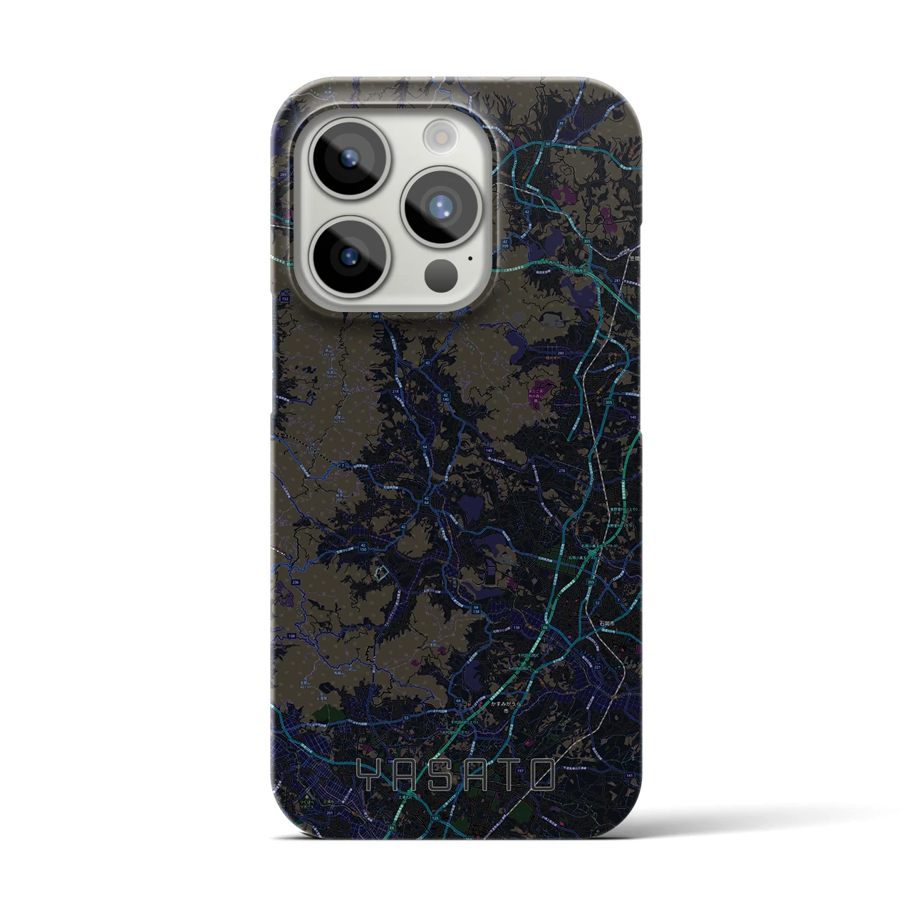 【八郷(茨城県)】地図柄iPhoneケース(バックカバータイプ)