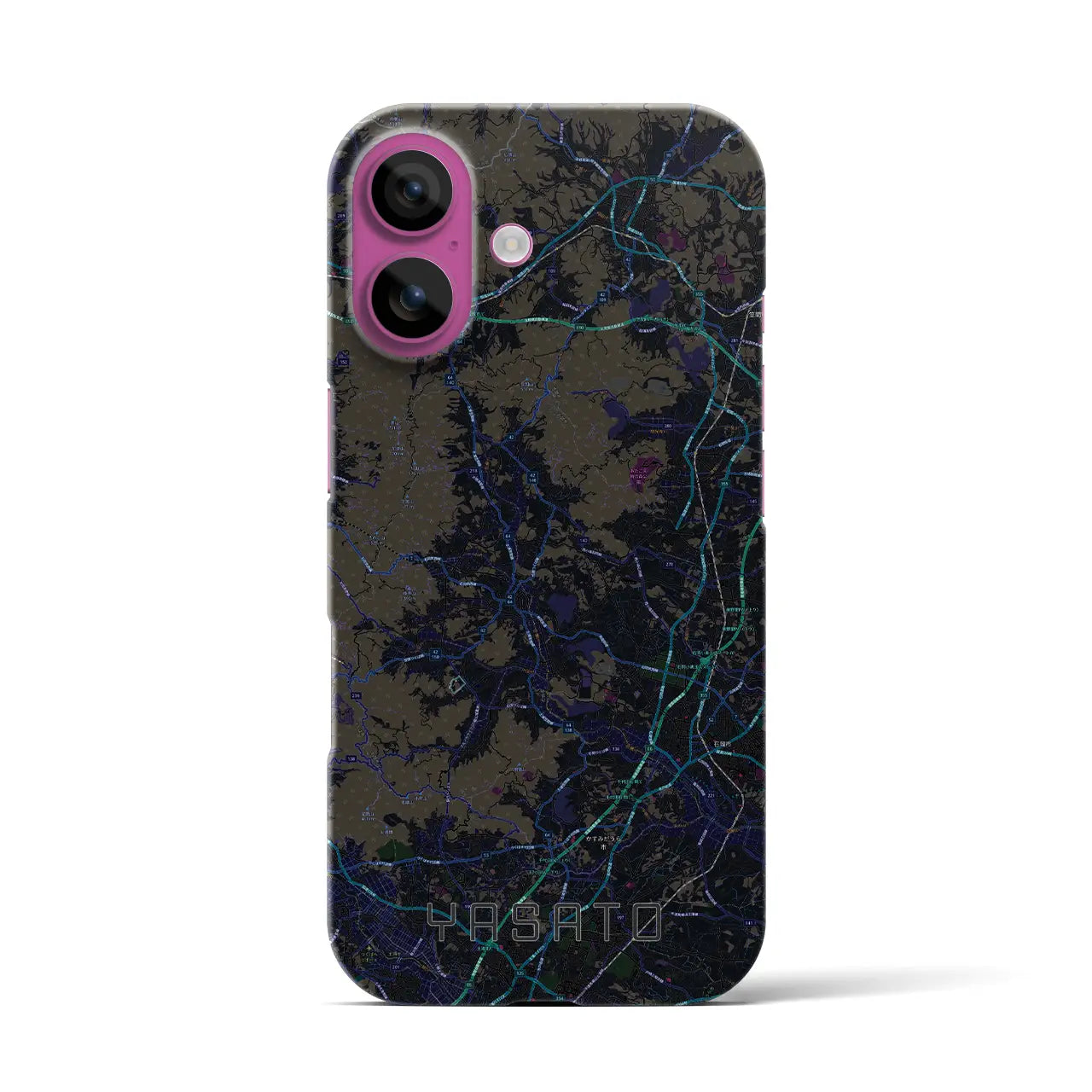【八郷(茨城県)】地図柄iPhoneケース(バックカバータイプ)