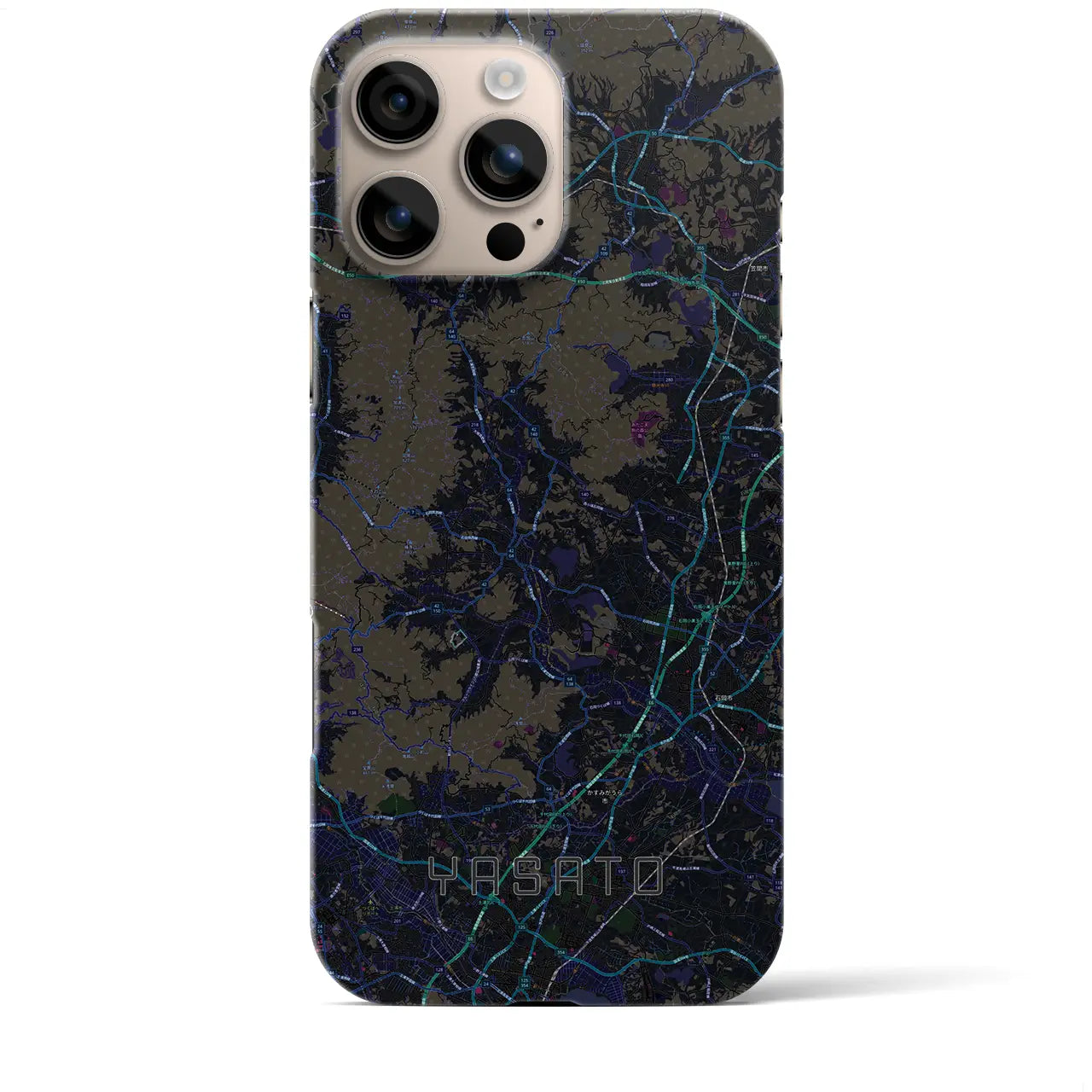 【八郷(茨城県)】地図柄iPhoneケース(バックカバータイプ)