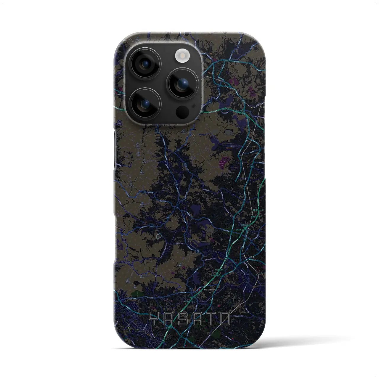 【八郷(茨城県)】地図柄iPhoneケース(バックカバータイプ)
