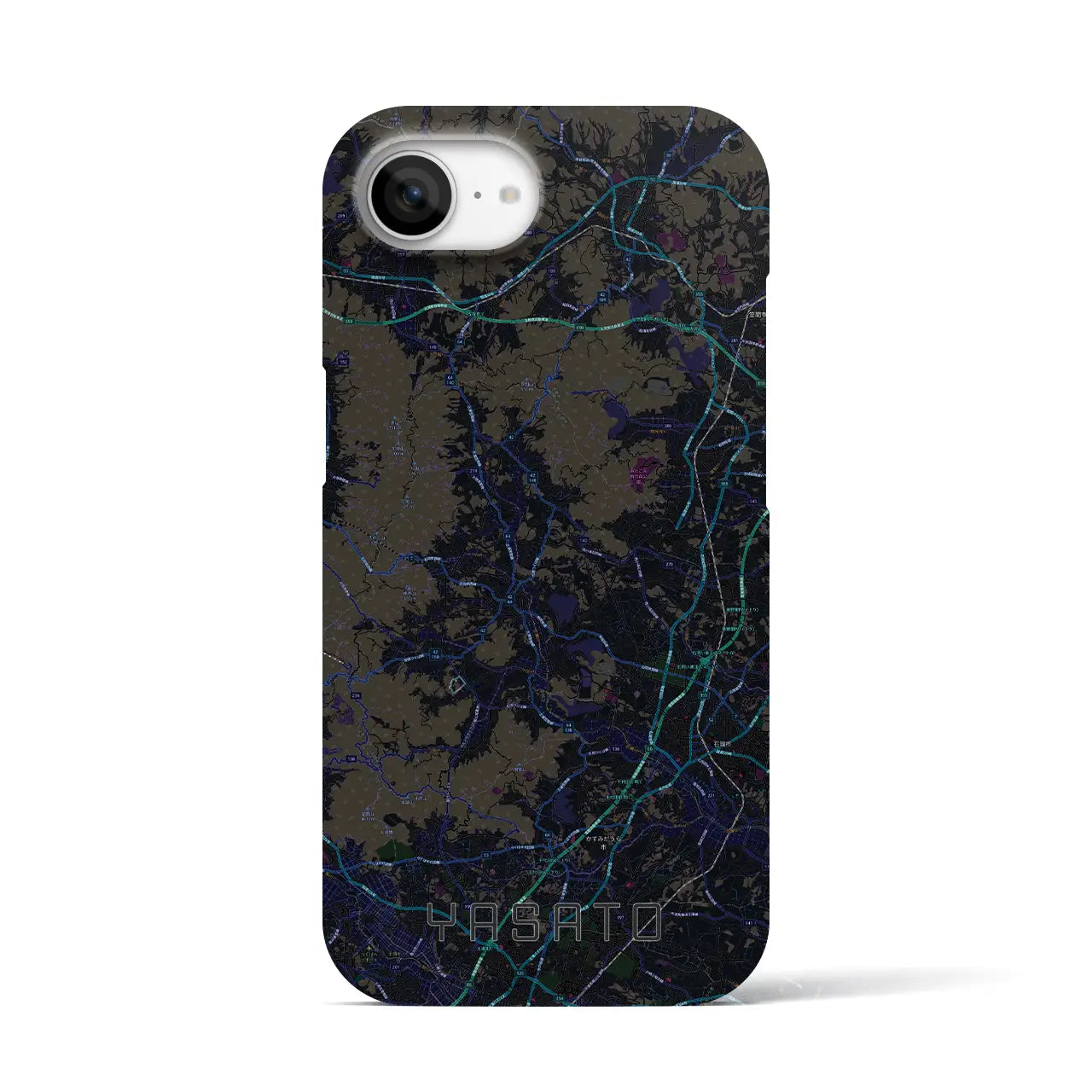 【八郷(茨城県)】地図柄iPhoneケース(バックカバータイプ)
