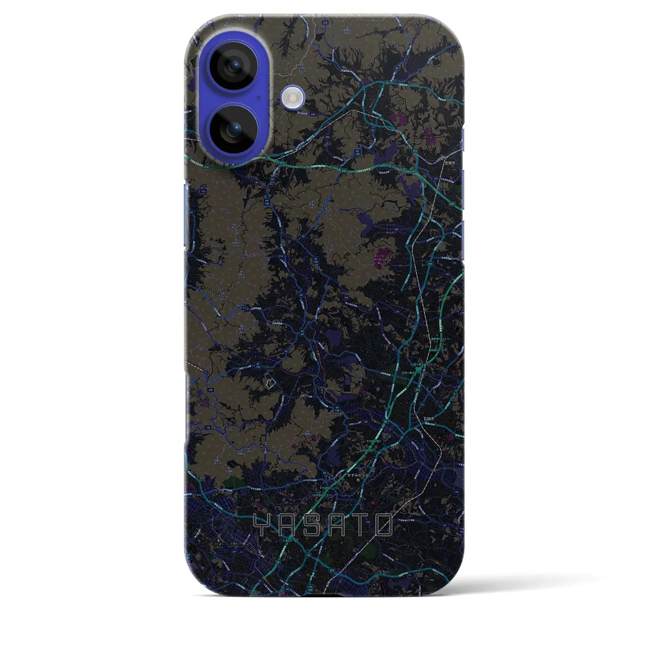 【八郷(茨城県)】地図柄iPhoneケース(バックカバータイプ)
