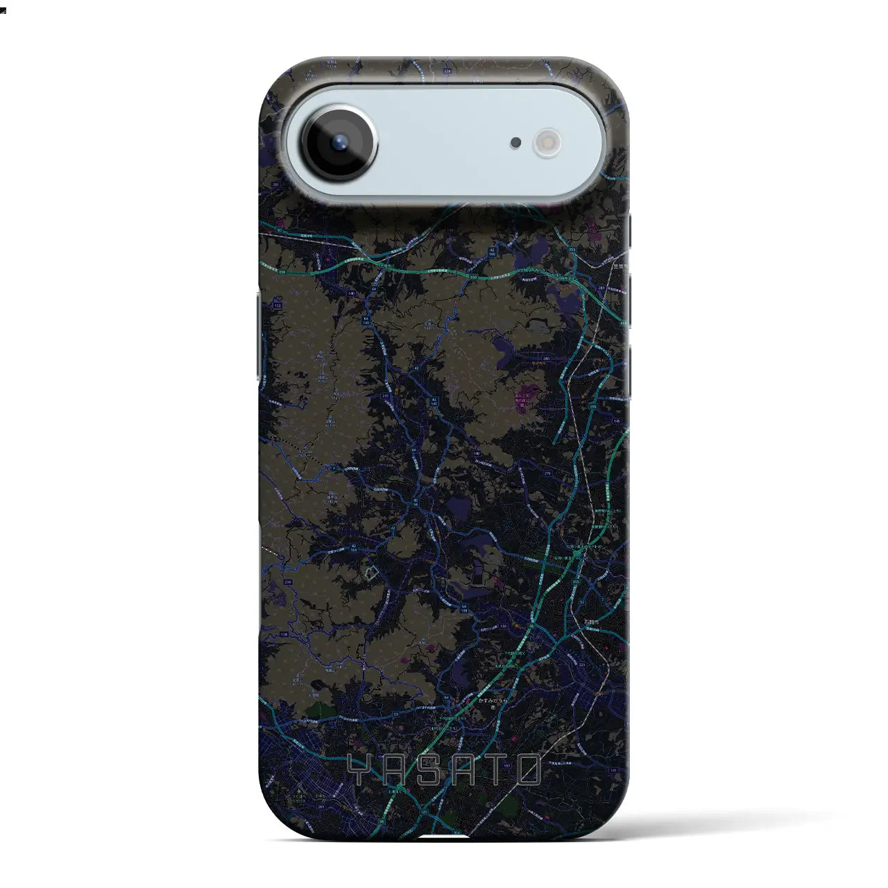 【八郷(茨城県)】地図柄iPhoneケース(バックカバータイプ)