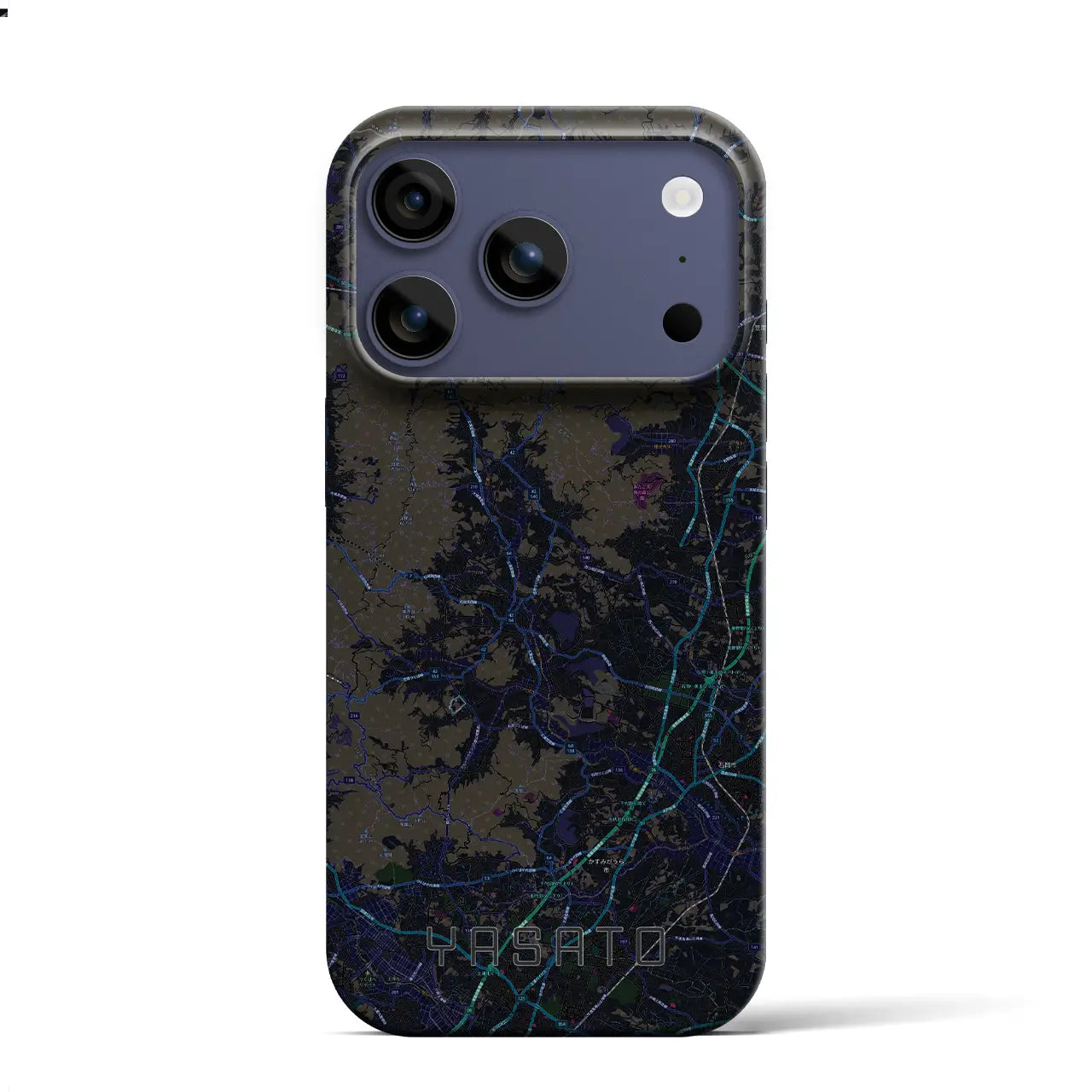 【八郷(茨城県)】地図柄iPhoneケース(バックカバータイプ)