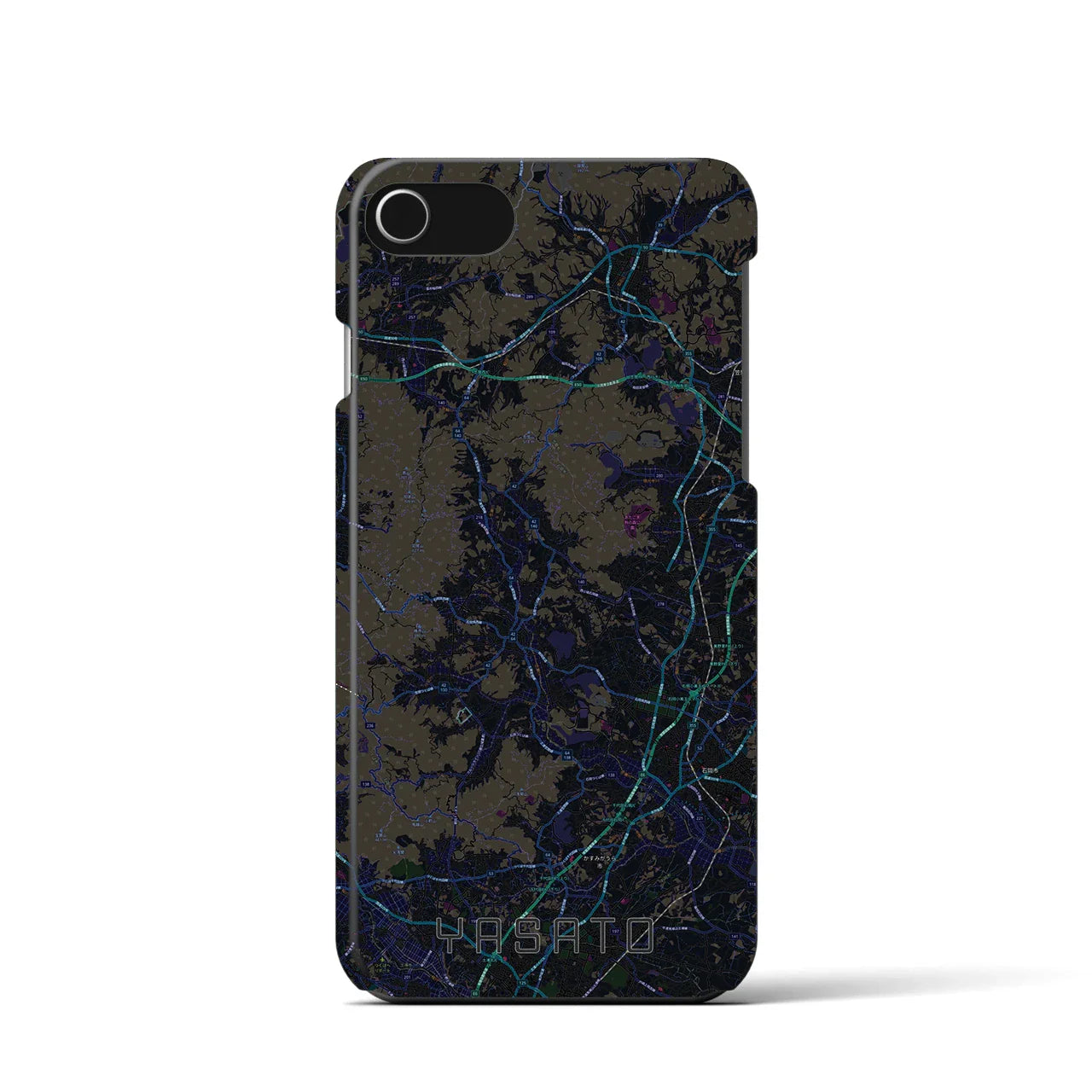 【八郷(茨城県)】地図柄iPhoneケース(バックカバータイプ)