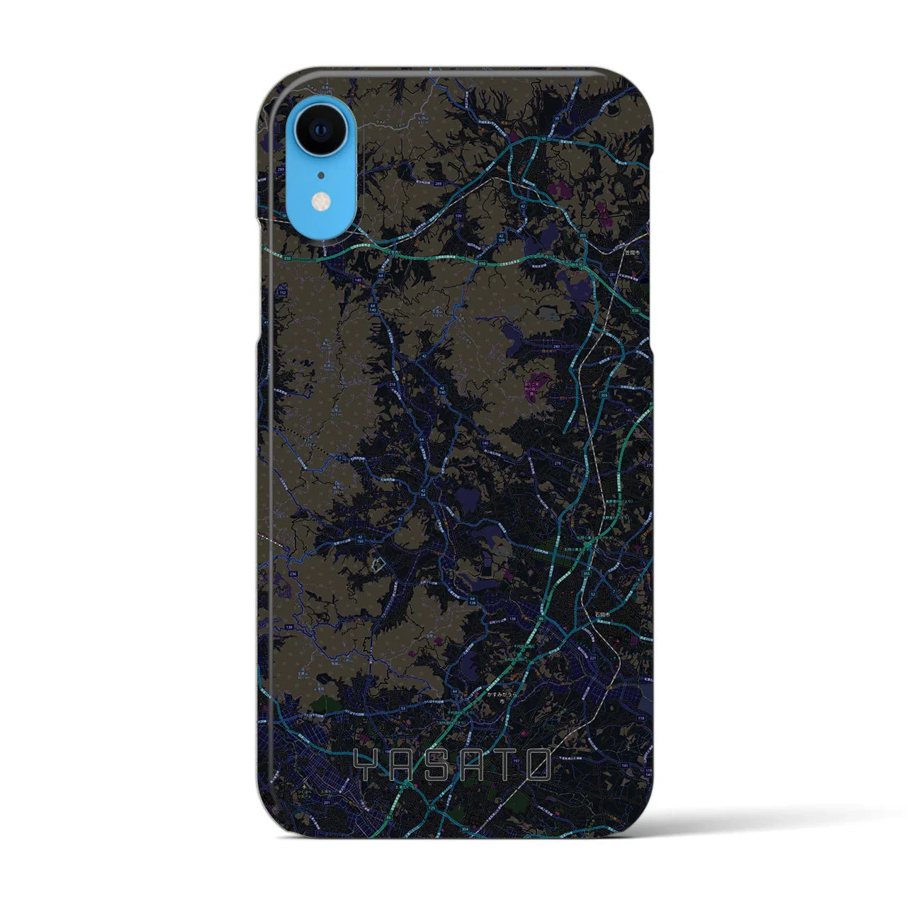 【八郷(茨城県)】地図柄iPhoneケース(バックカバータイプ)