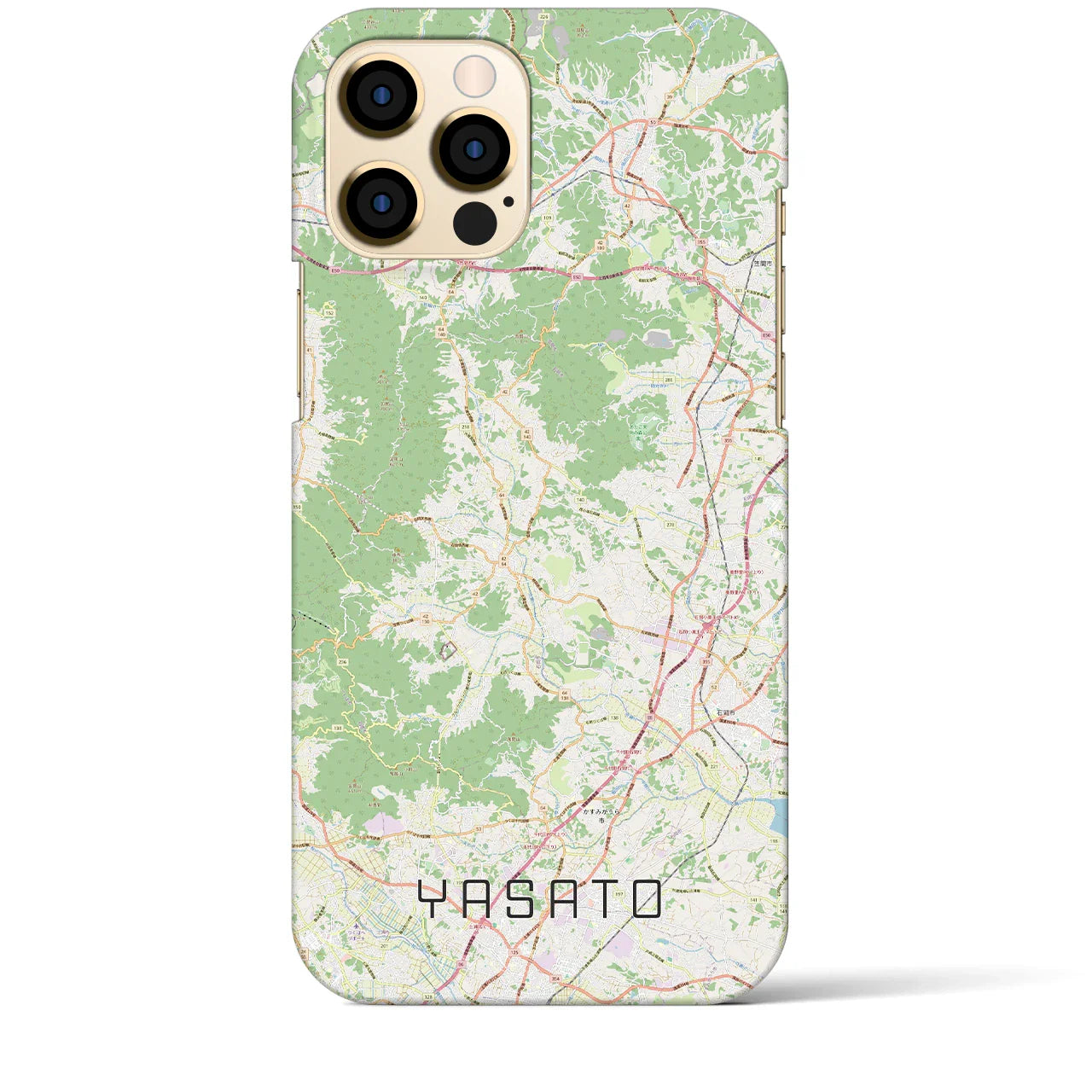 【八郷(茨城県)】地図柄iPhoneケース(バックカバータイプ)