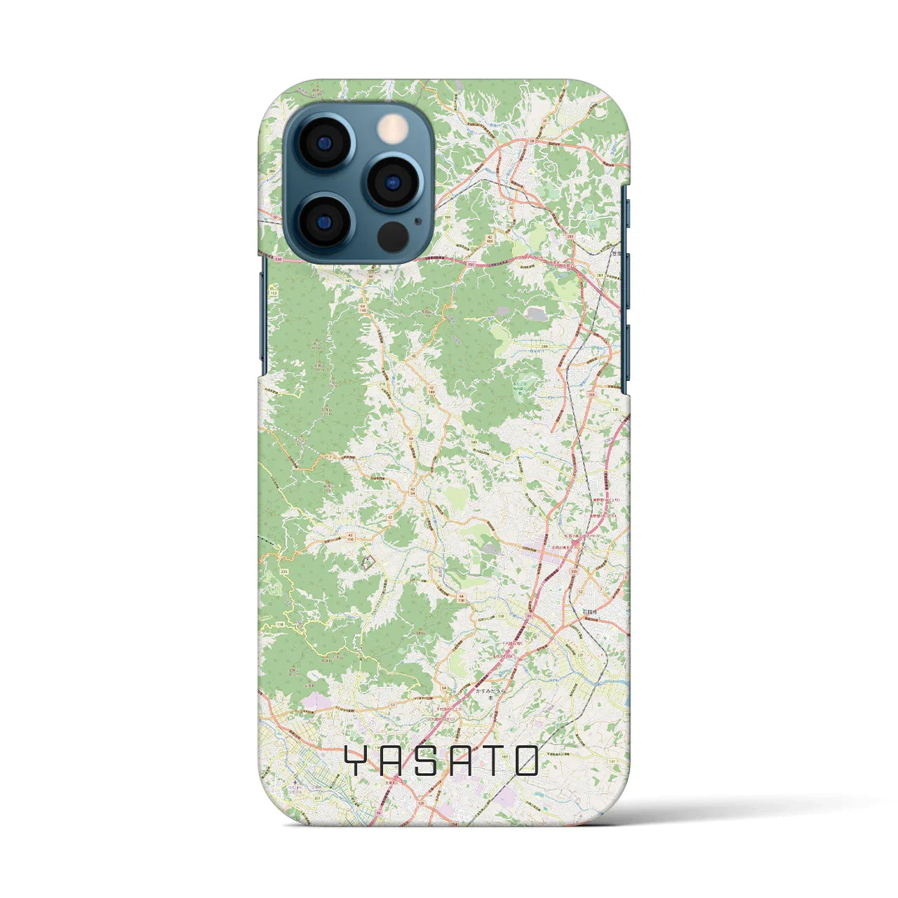 【八郷(茨城県)】地図柄iPhoneケース(バックカバータイプ)