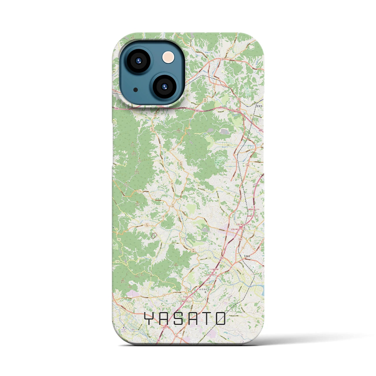 【八郷(茨城県)】地図柄iPhoneケース(バックカバータイプ)