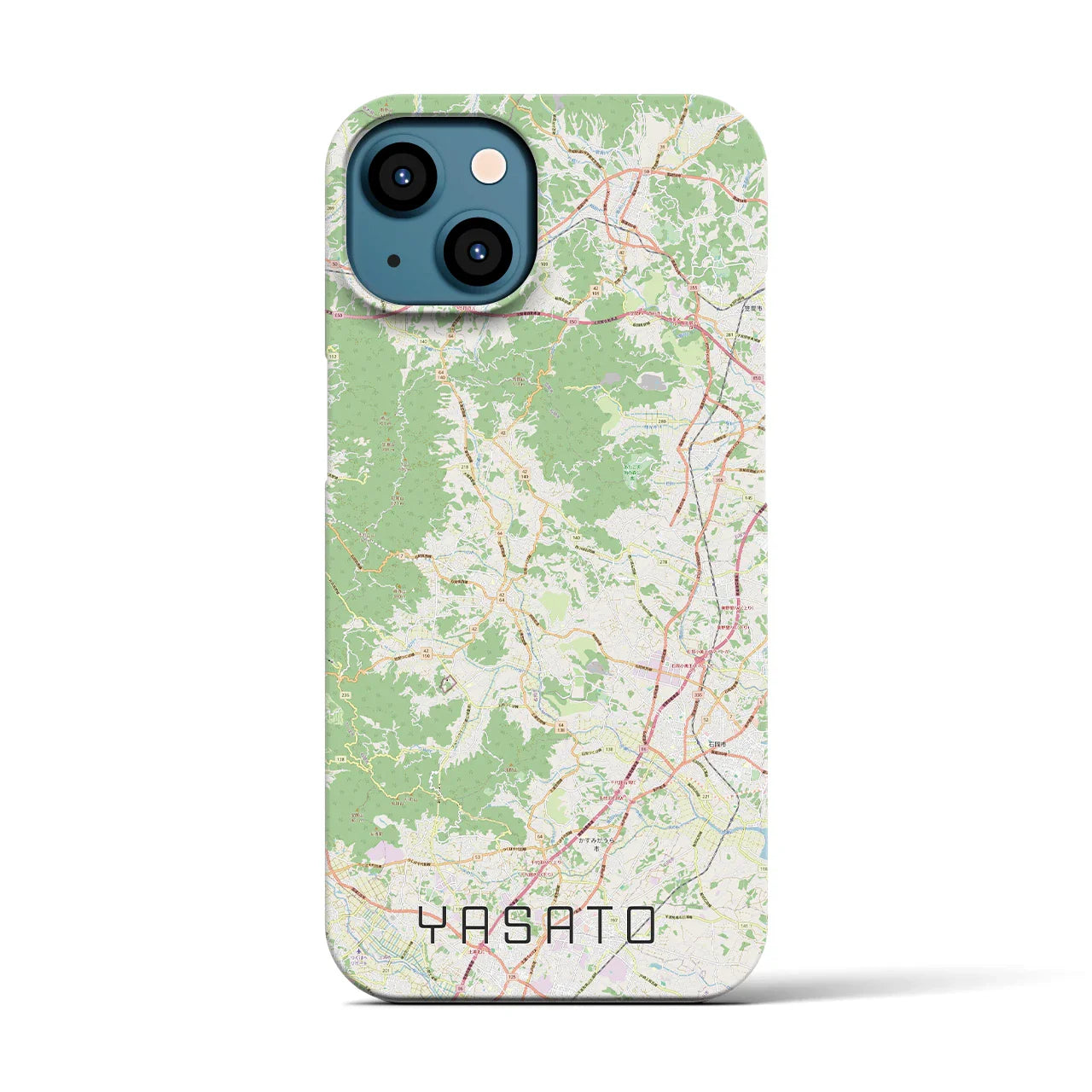 【八郷(茨城県)】地図柄iPhoneケース(バックカバータイプ)