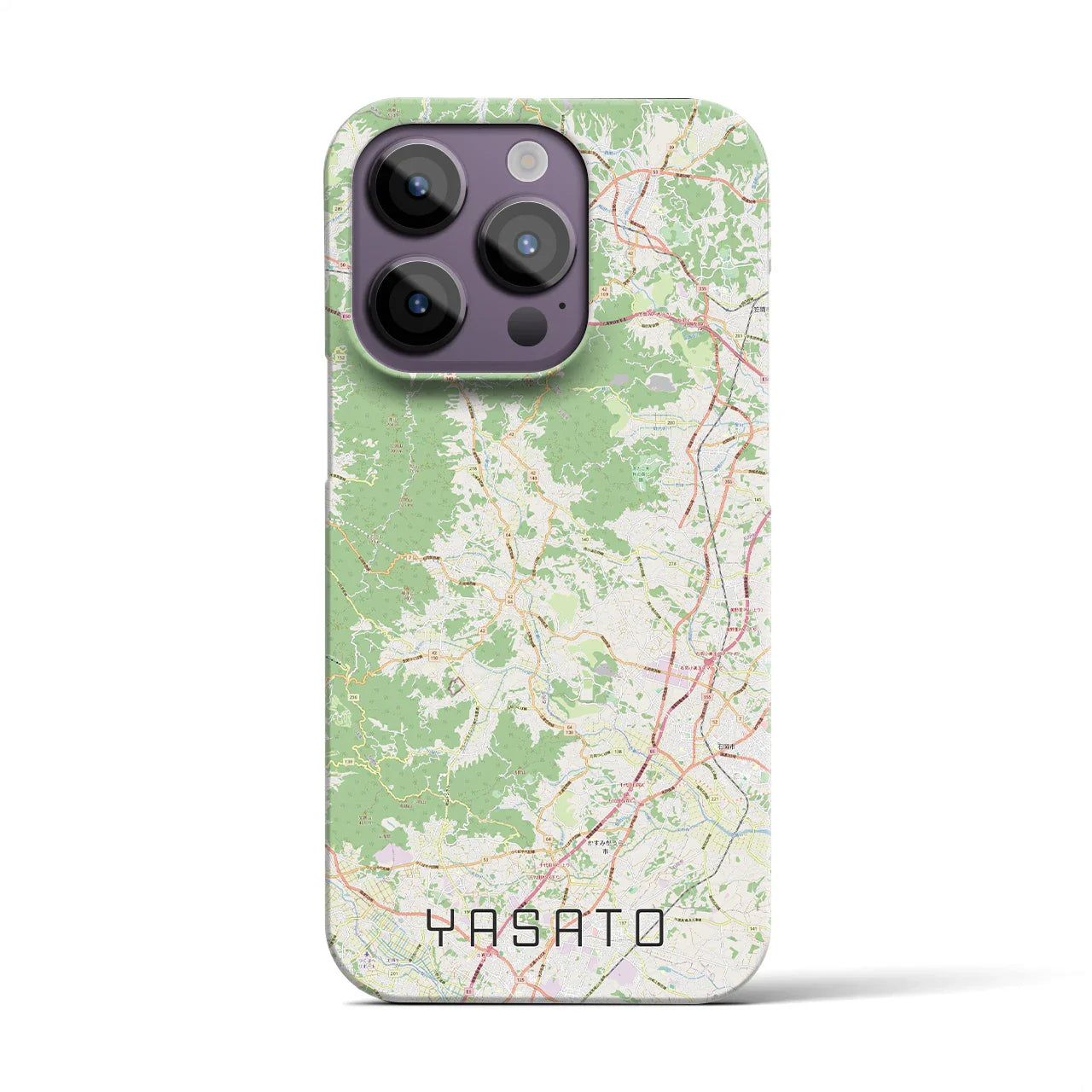 【八郷(茨城県)】地図柄iPhoneケース(バックカバータイプ)