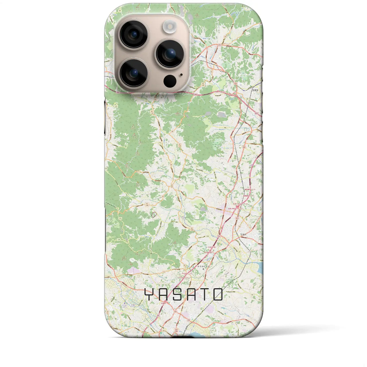 【八郷(茨城県)】地図柄iPhoneケース(バックカバータイプ)