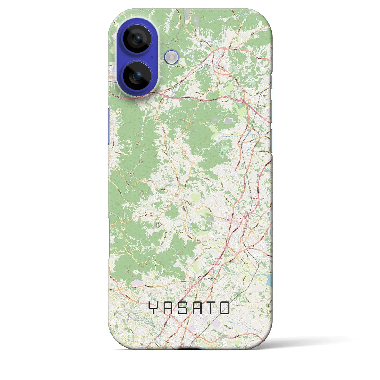 【八郷(茨城県)】地図柄iPhoneケース(バックカバータイプ)