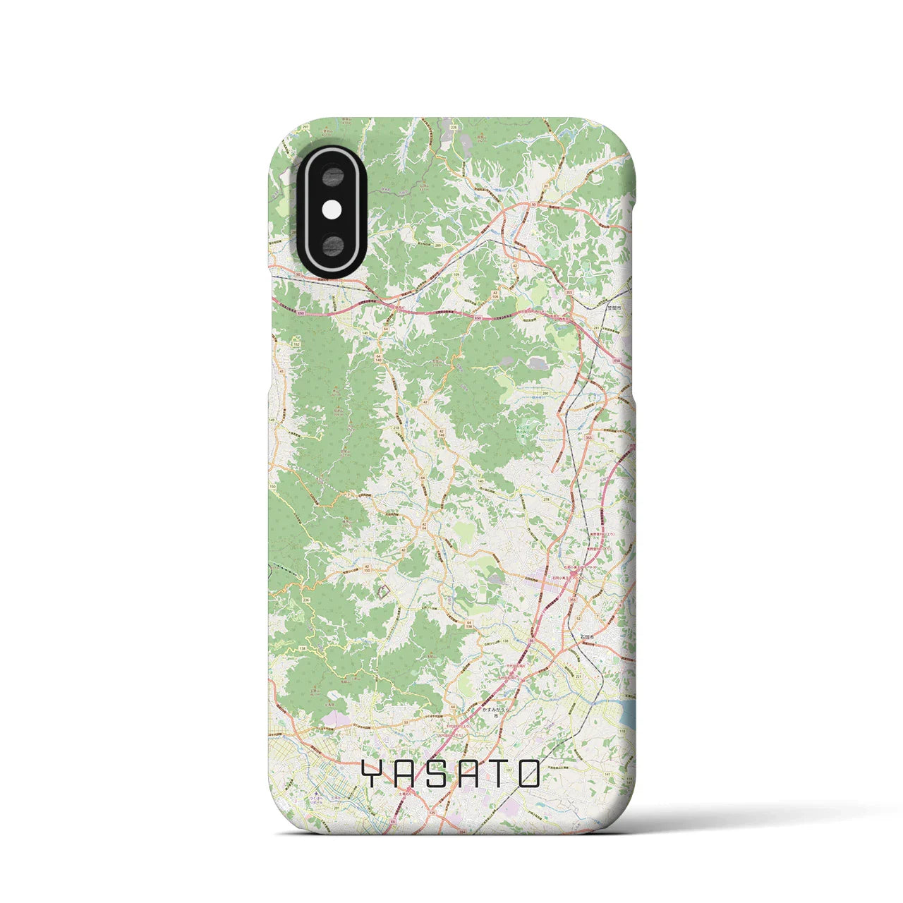 【八郷(茨城県)】地図柄iPhoneケース(バックカバータイプ)