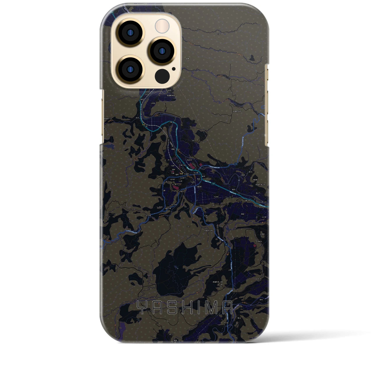 【矢島(秋田県)】地図柄iPhoneケース(バックカバータイプ)