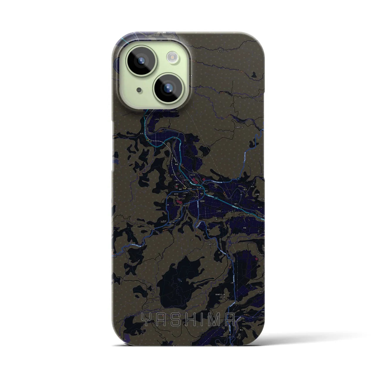 【矢島(秋田県)】地図柄iPhoneケース(バックカバータイプ)