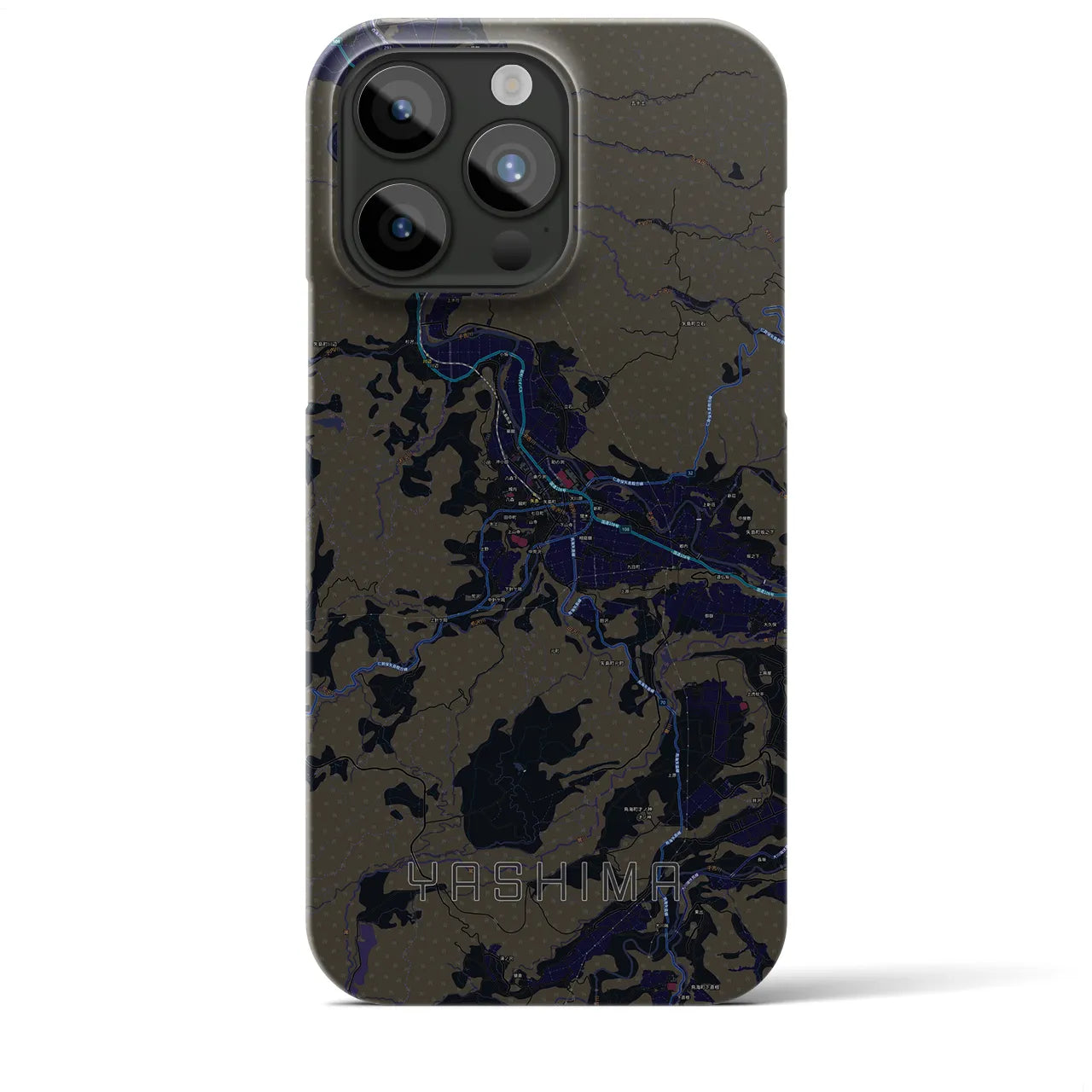 【矢島(秋田県)】地図柄iPhoneケース(バックカバータイプ)