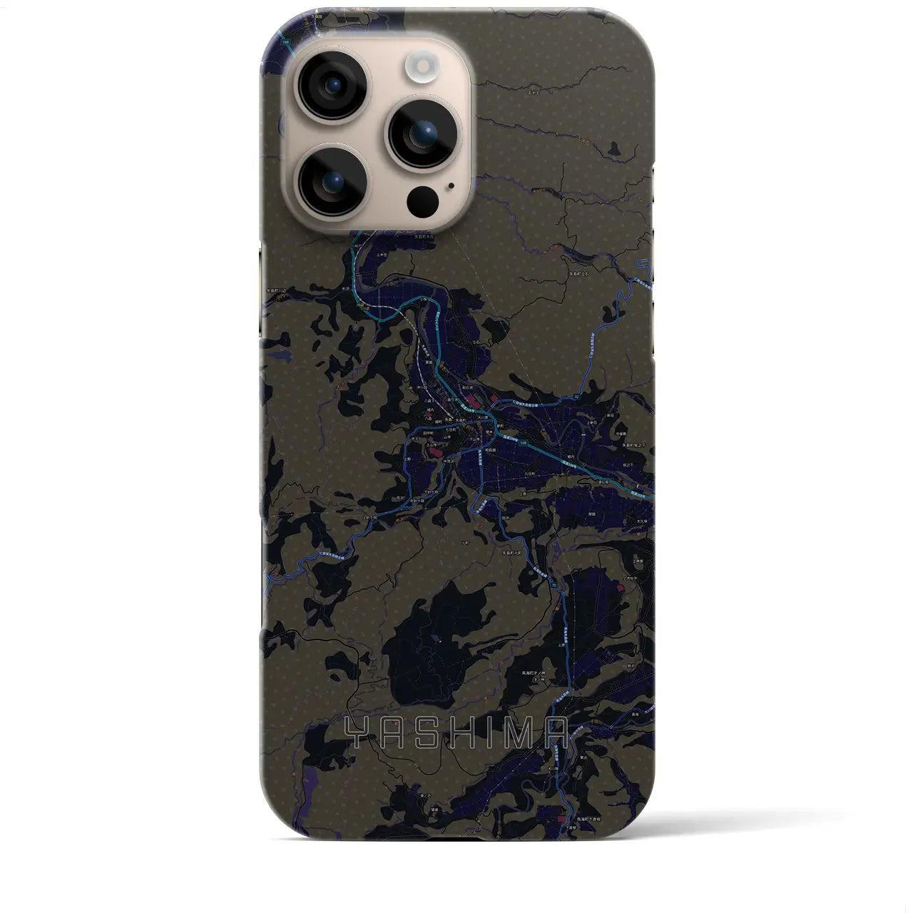 【矢島(秋田県)】地図柄iPhoneケース(バックカバータイプ)
