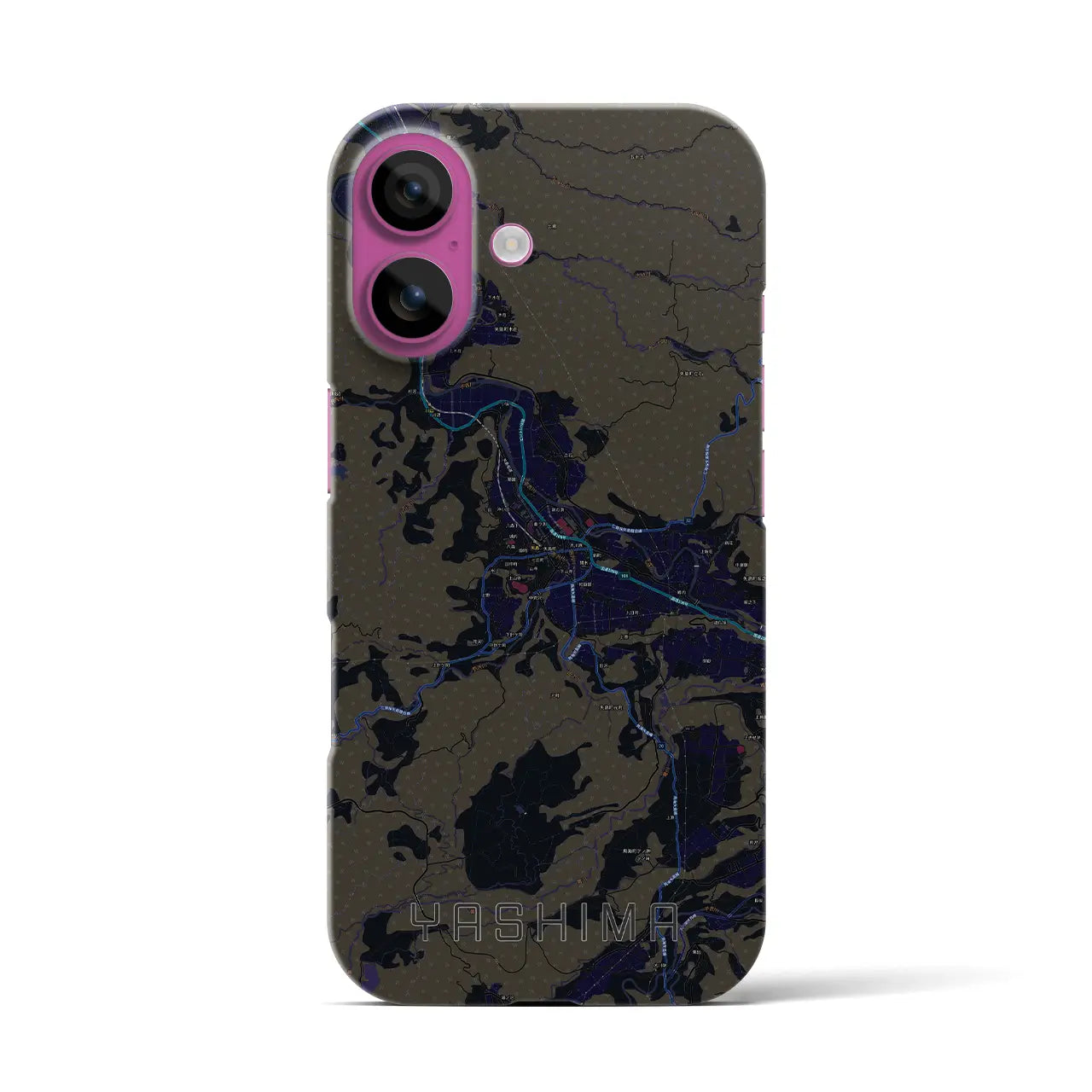 【矢島(秋田県)】地図柄iPhoneケース(バックカバータイプ)