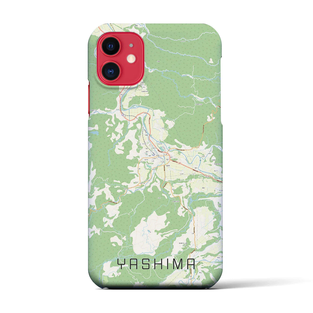 【矢島(秋田県)】地図柄iPhoneケース(バックカバータイプ)