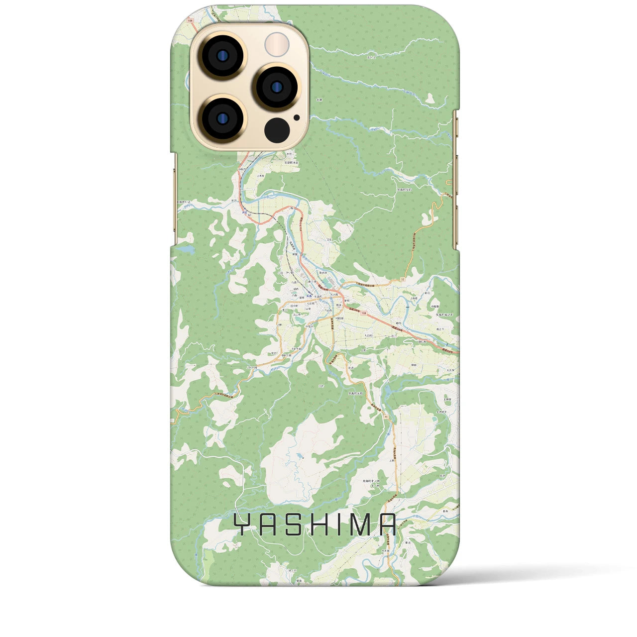 【矢島(秋田県)】地図柄iPhoneケース(バックカバータイプ)