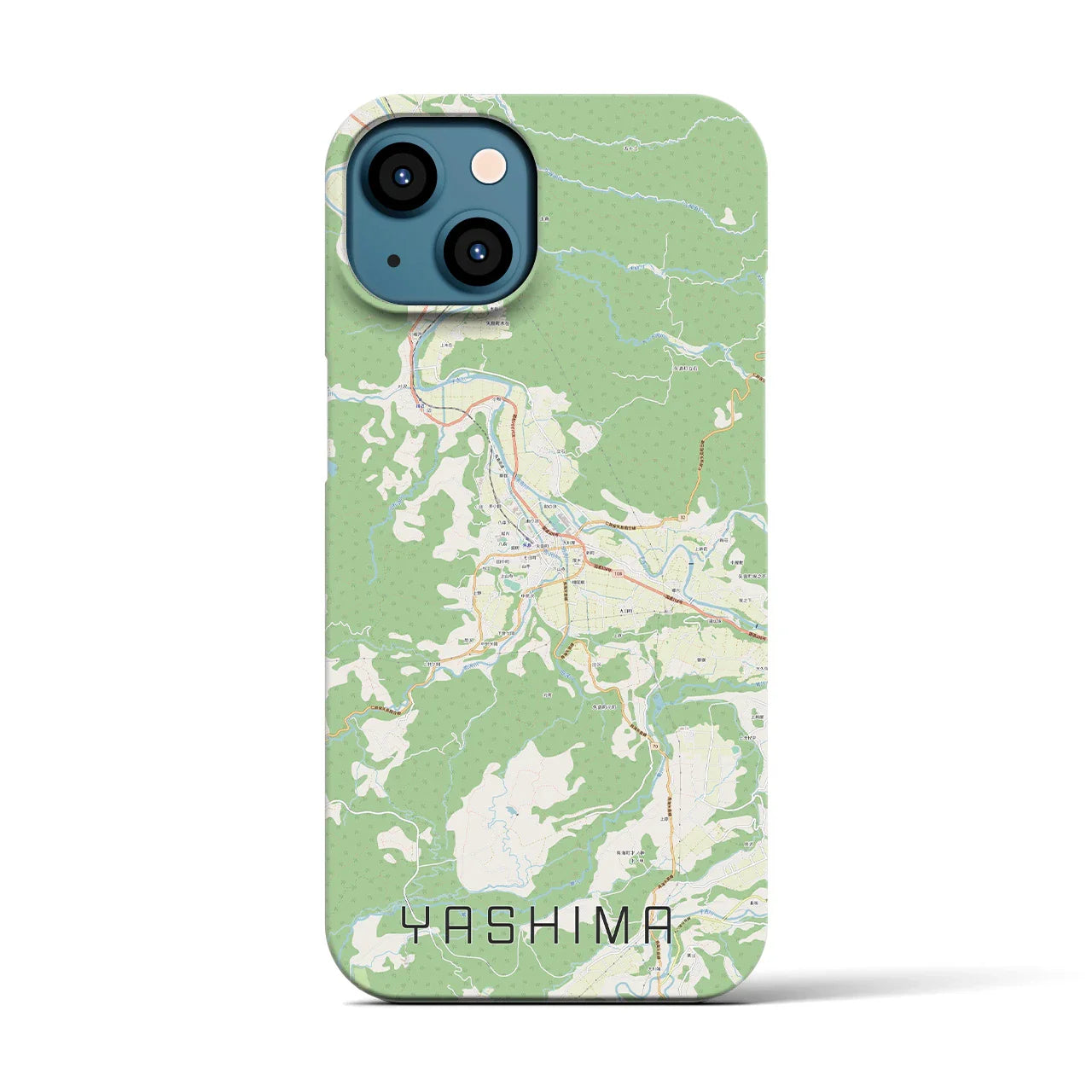 【矢島(秋田県)】地図柄iPhoneケース(バックカバータイプ)