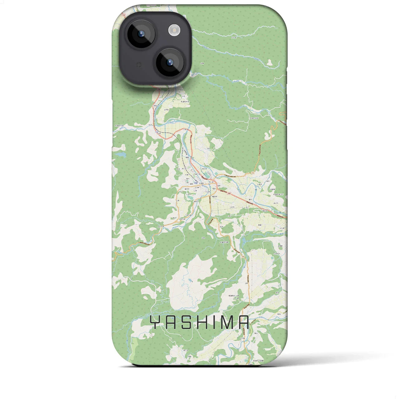 【矢島(秋田県)】地図柄iPhoneケース(バックカバータイプ)