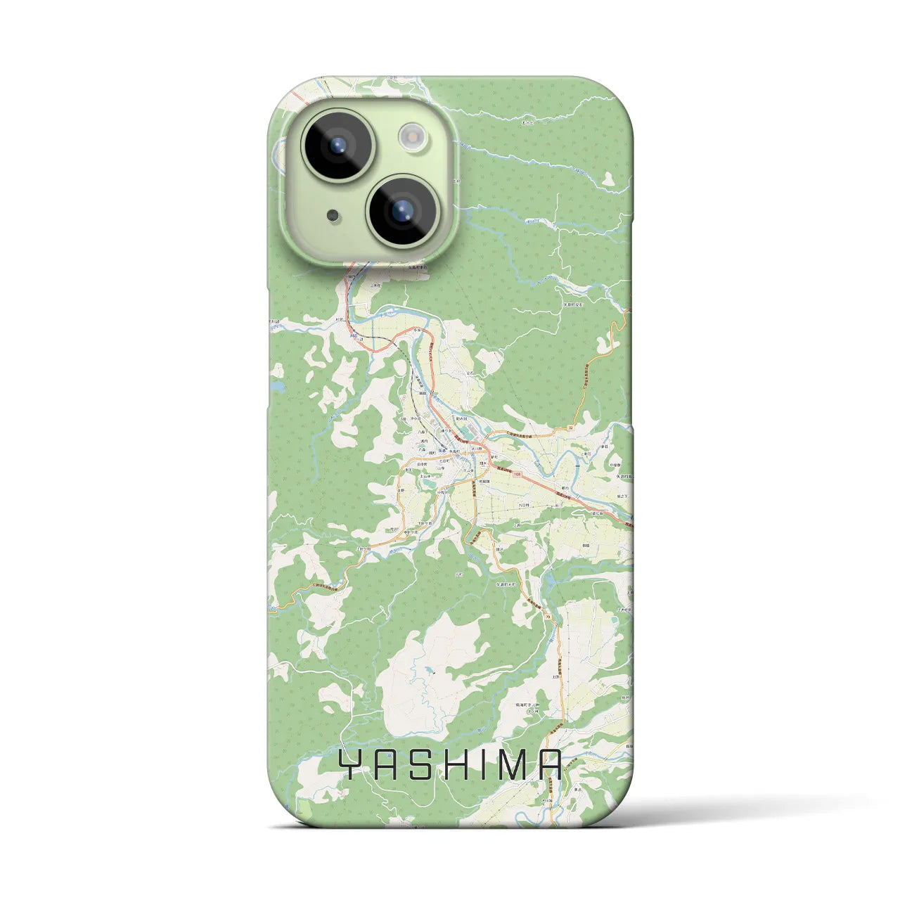 【矢島(秋田県)】地図柄iPhoneケース(バックカバータイプ)
