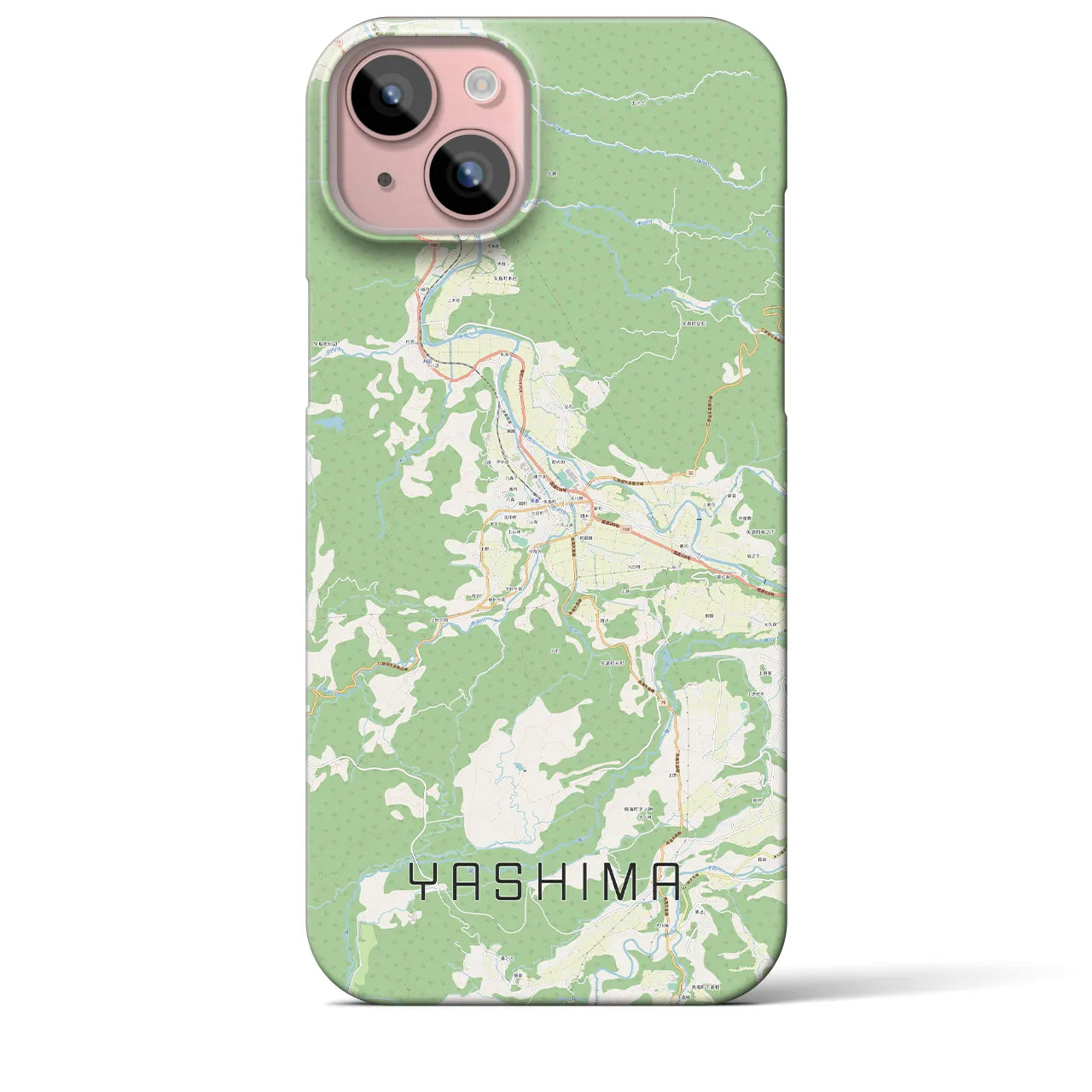【矢島(秋田県)】地図柄iPhoneケース(バックカバータイプ)
