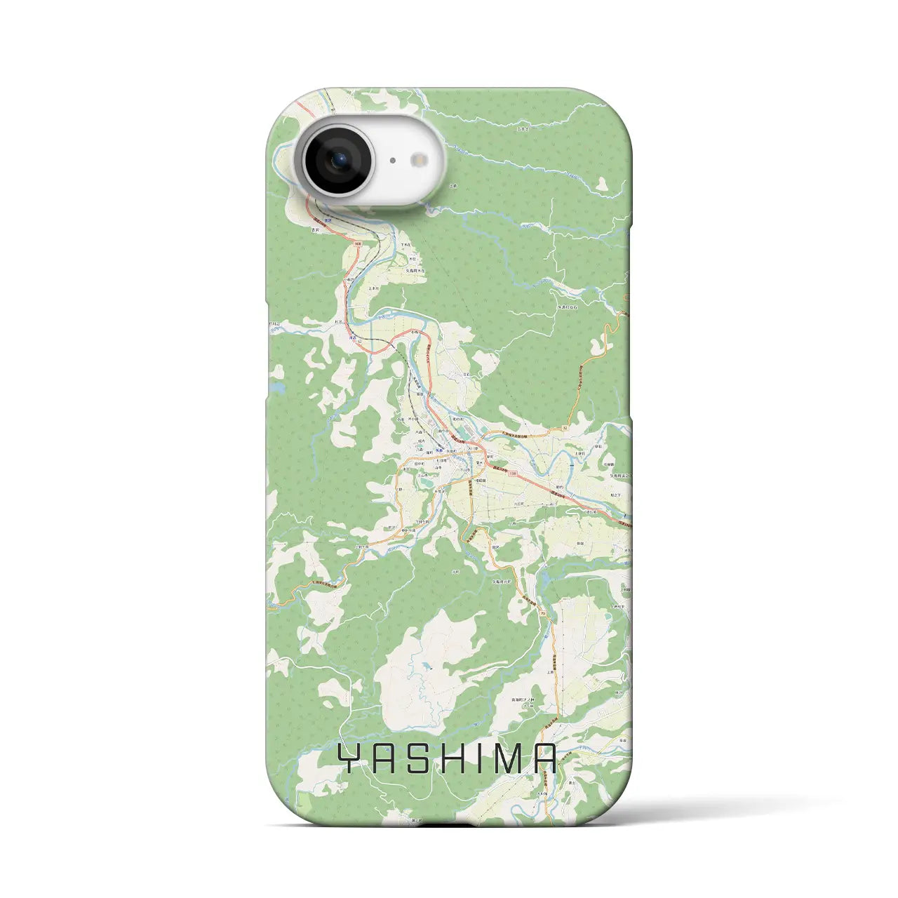 【矢島(秋田県)】地図柄iPhoneケース(バックカバータイプ)