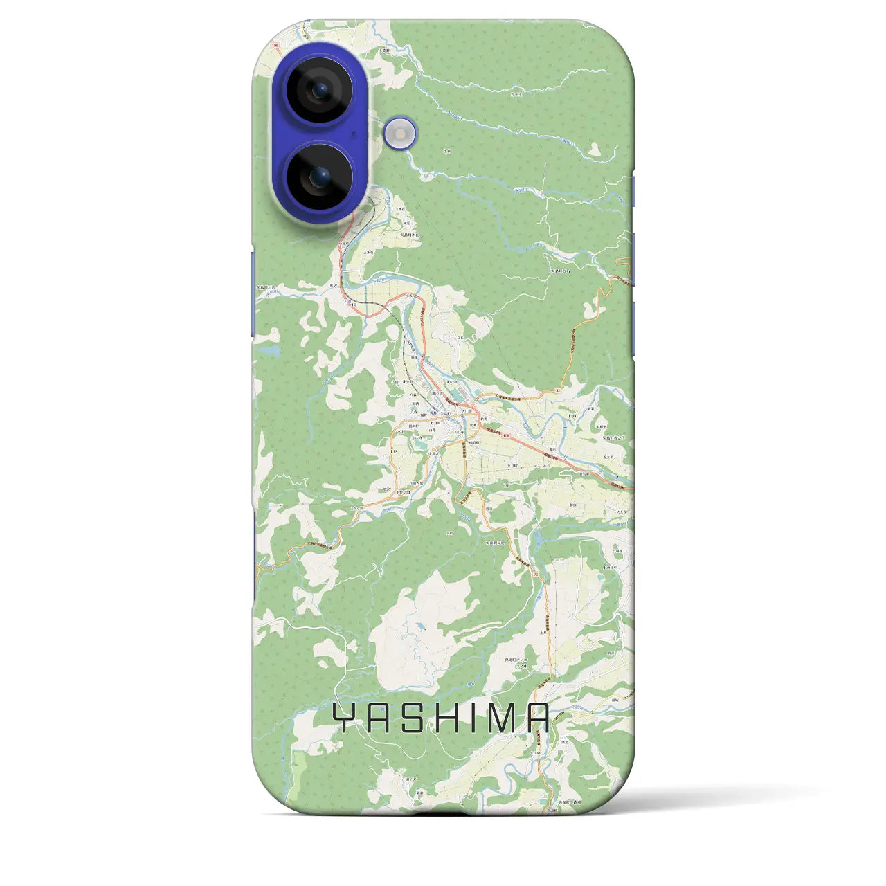 【矢島(秋田県)】地図柄iPhoneケース(バックカバータイプ)ナチュラル・iPhone 16 Pro Max 用