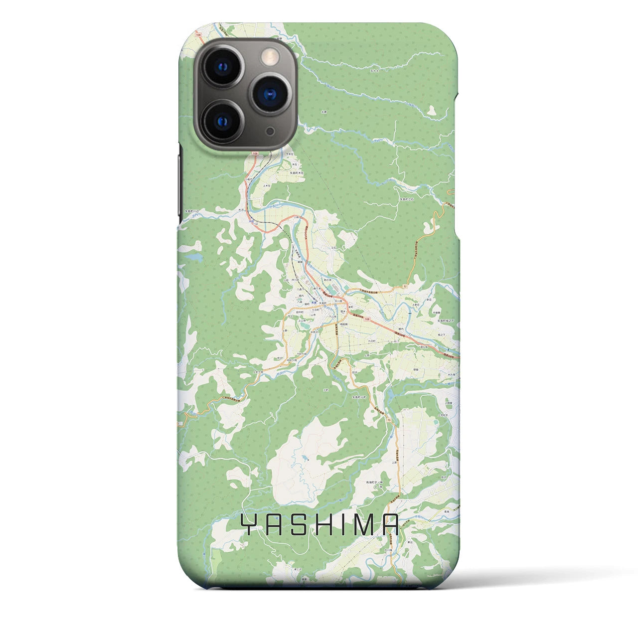 【矢島(秋田県)】地図柄iPhoneケース(バックカバータイプ)