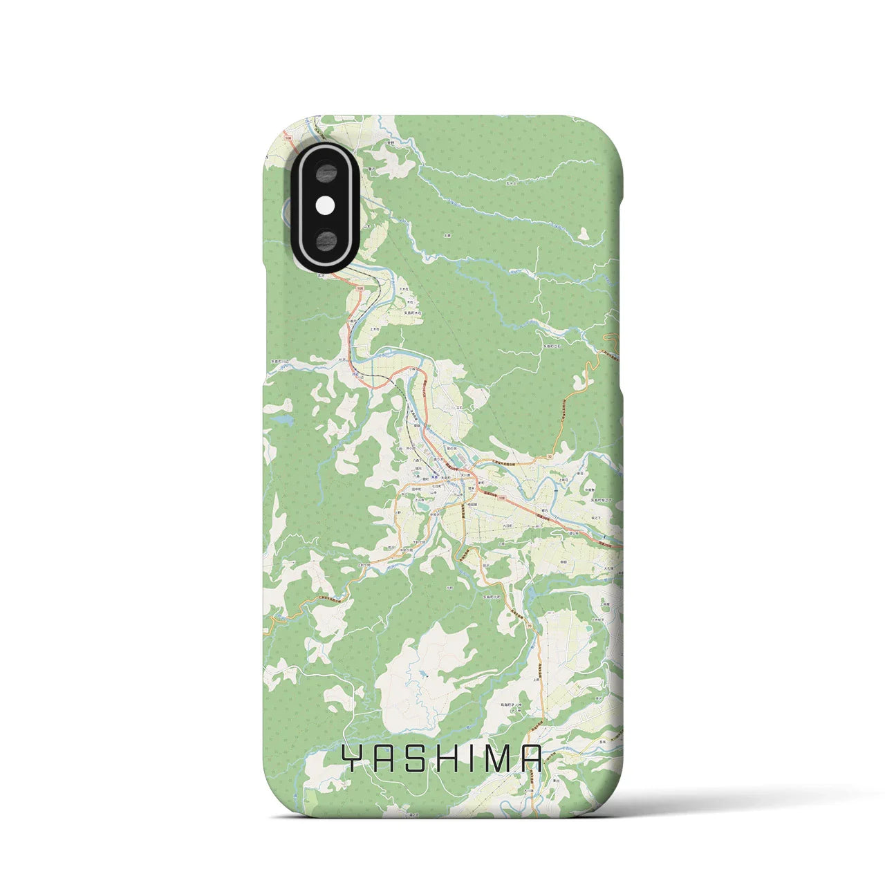 【矢島(秋田県)】地図柄iPhoneケース(バックカバータイプ)