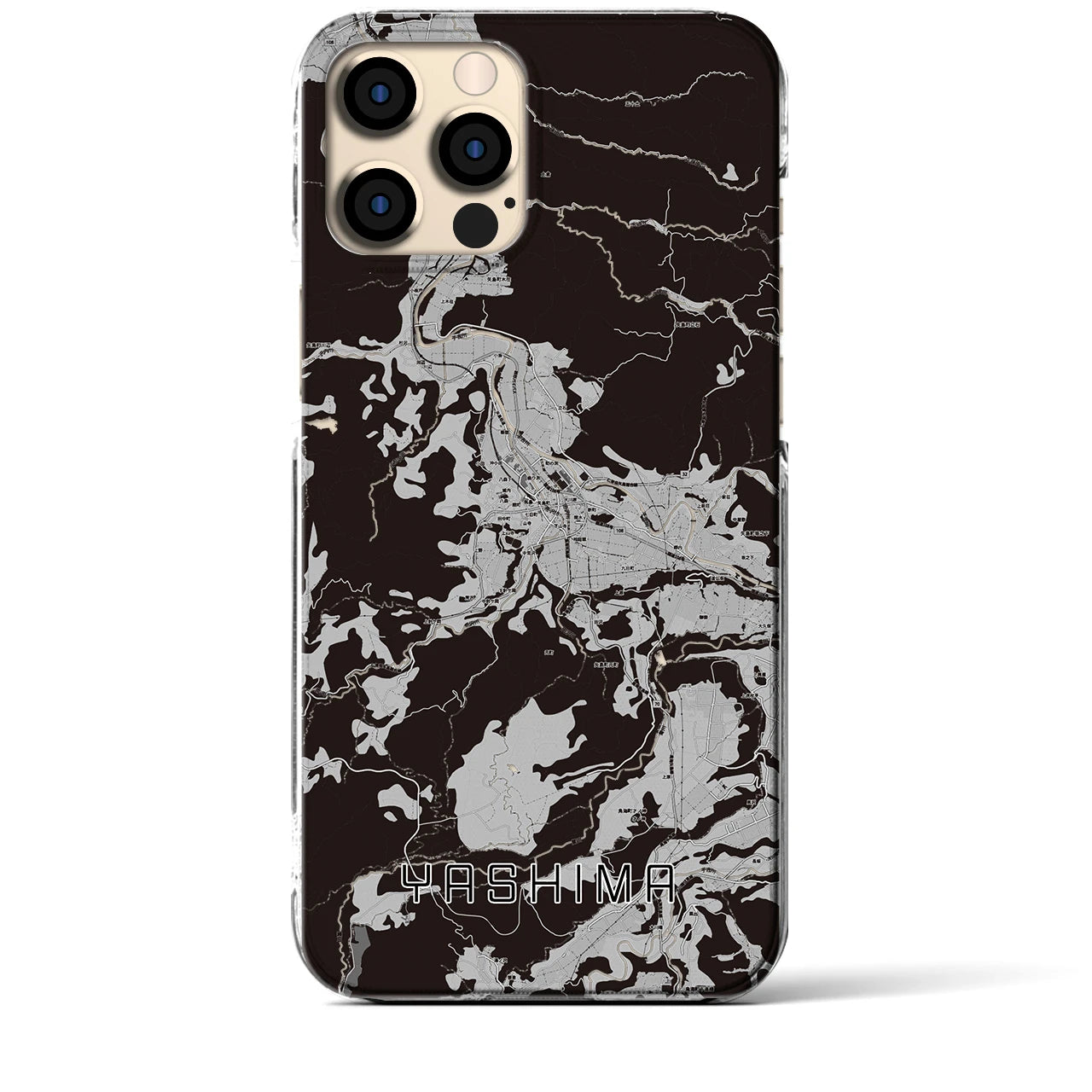 【矢島(秋田県)】地図柄iPhoneケース(クリアタイプ)