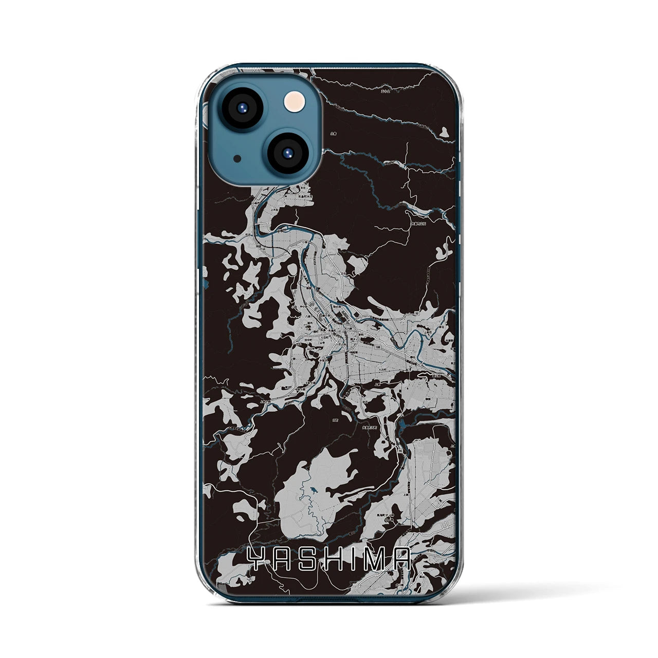 【矢島(秋田県)】地図柄iPhoneケース(クリアタイプ)