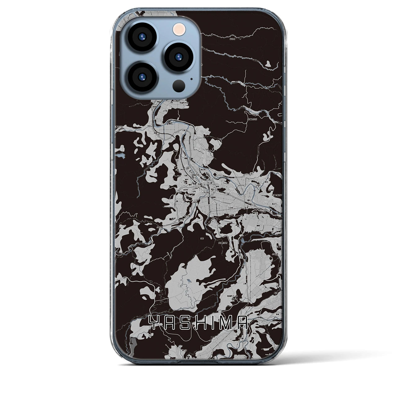 【矢島(秋田県)】地図柄iPhoneケース(クリアタイプ)